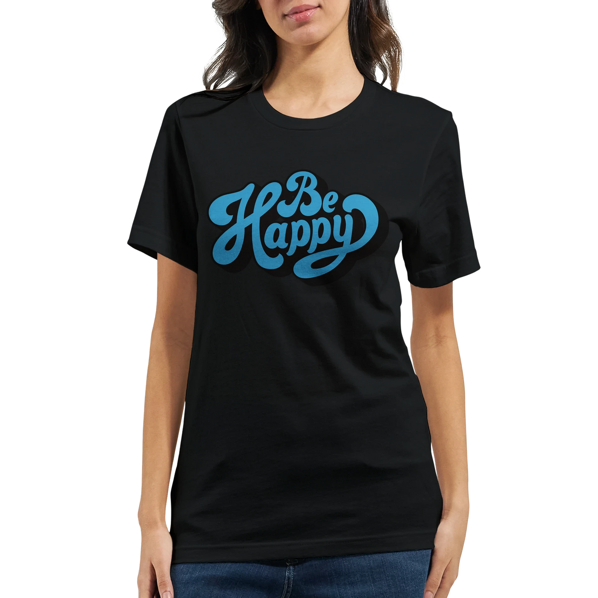 Be Happy Script T-Shirt