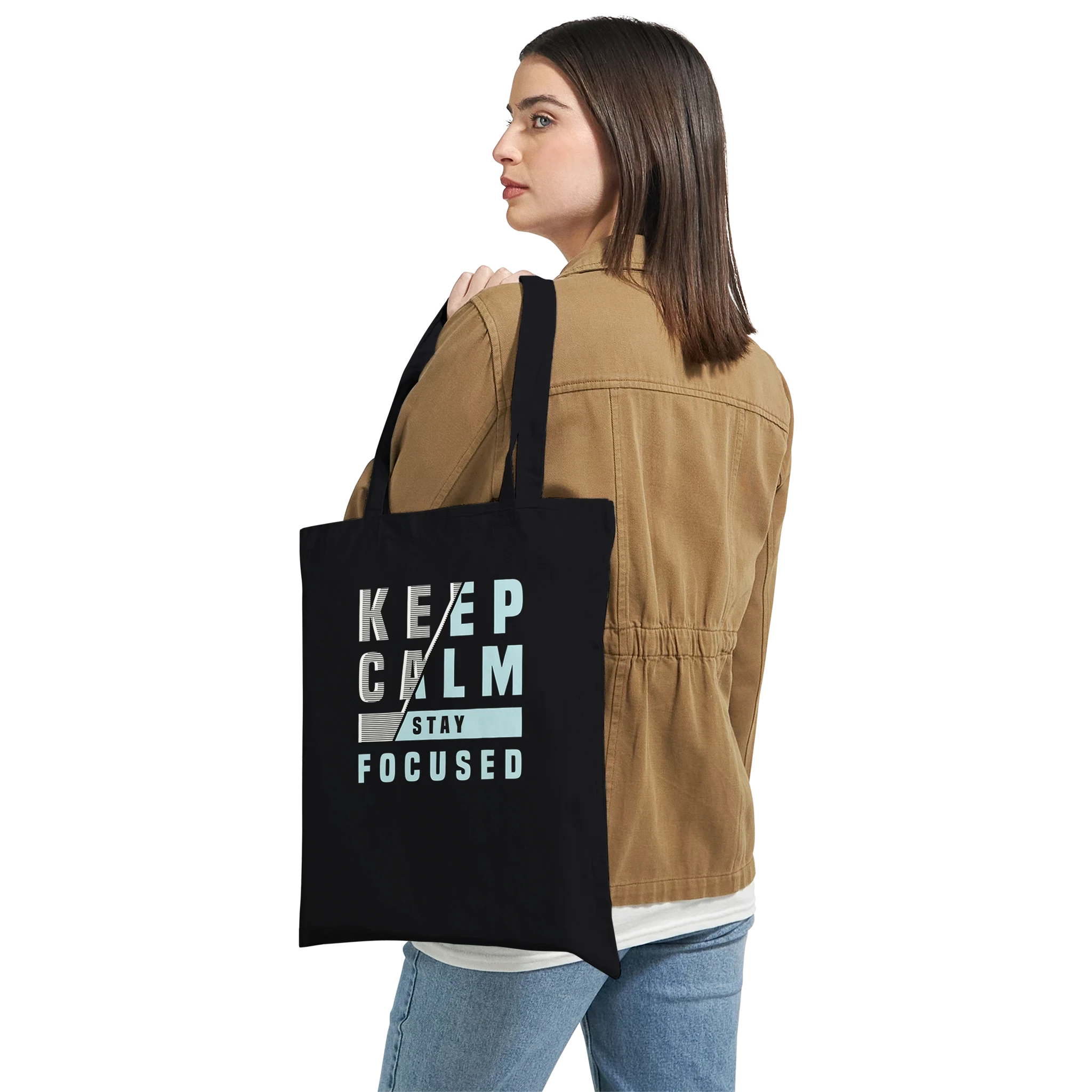 Keep Calm Stay Focused Tote Bag