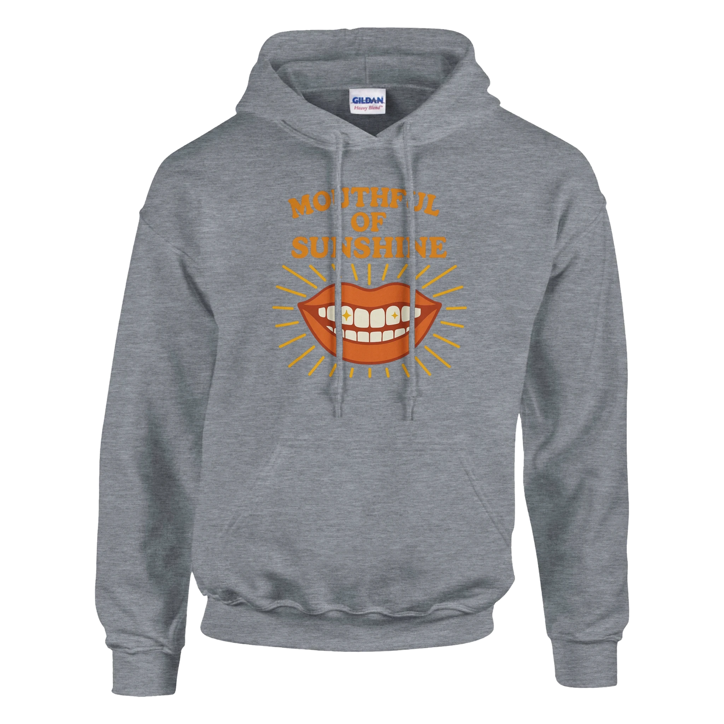 Mouthful of Sunshine Unisex Hoodie – Retro Smile Design for Positive Vibes