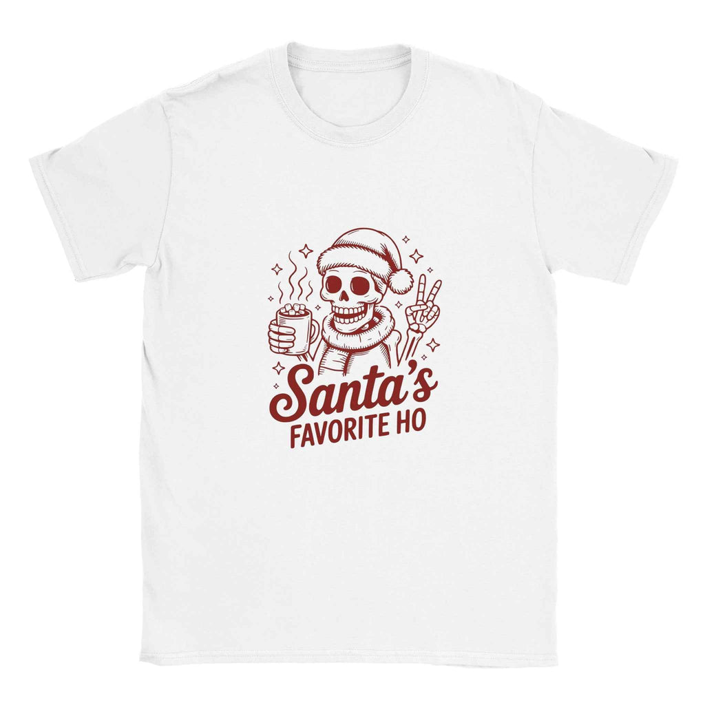 Santa's Favorite Ho – Sassy Skeleton Christmas Graphic Tee