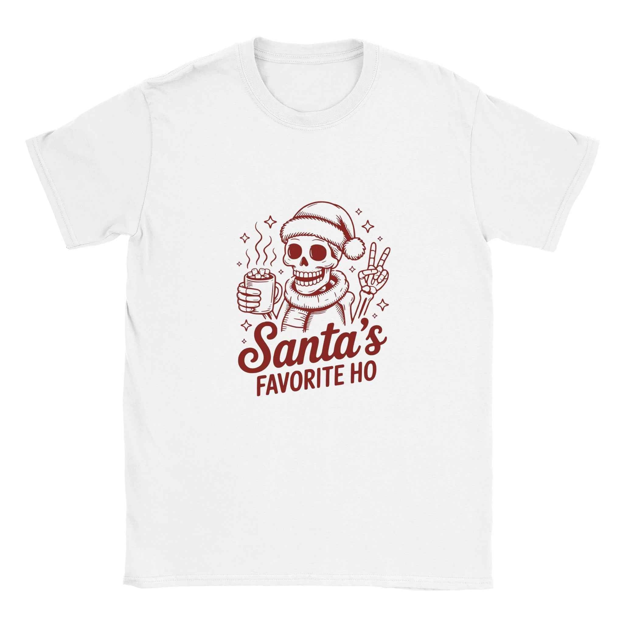 Santa's Favorite Ho – Sassy Skeleton Christmas Graphic Tee