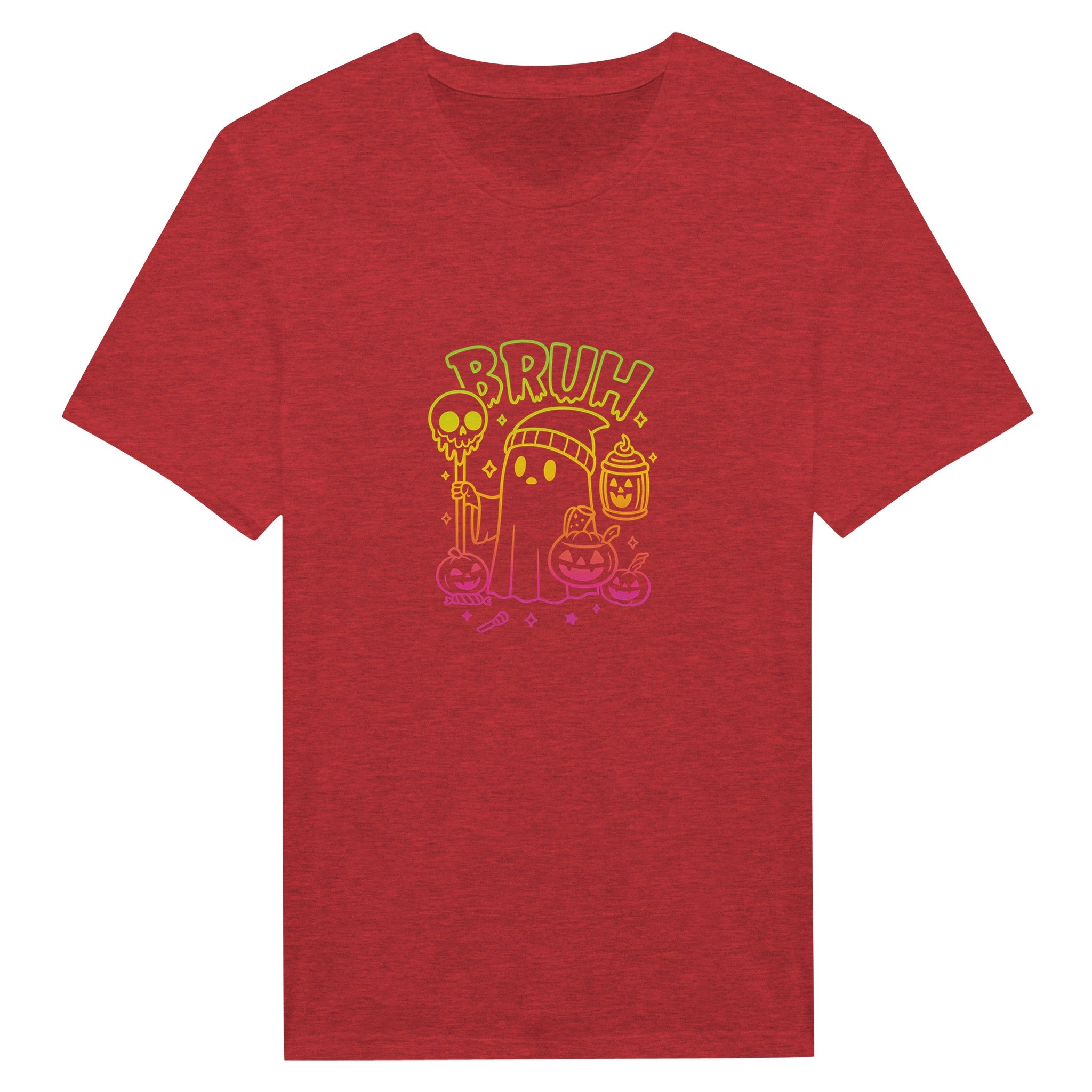 Bruh Halloween Ghost T-Shirt- Spooky Season Funny Meme Tee - F4 Custom Prints