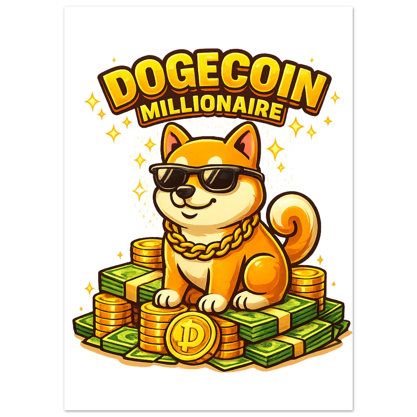 Dogecoin Millionaire Fine Art Poster