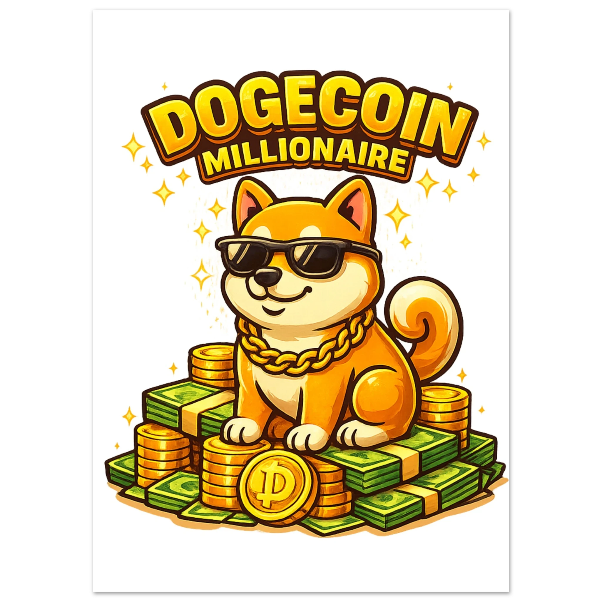 Dogecoin Millionaire Fine Art Poster