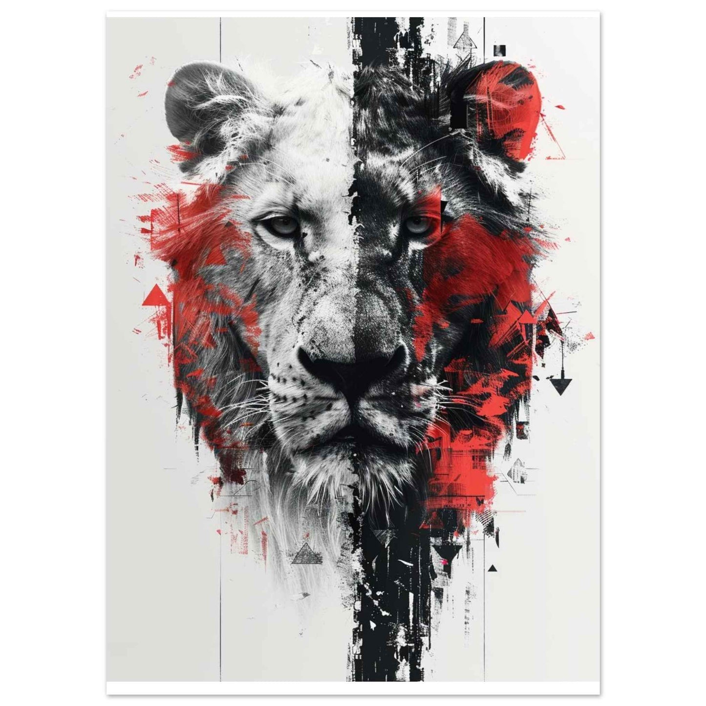 "Lion's Fury" Poster – Dynamic Abstract Lion Wall Art (Multiple Sizes Available)