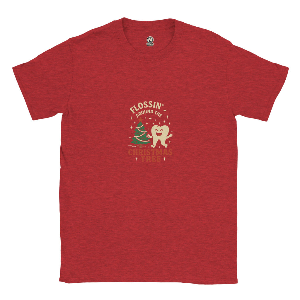Flossin’ Around the Christmas Tree Tee – Funny Christmas Dental Shirt - F4 Custom Prints