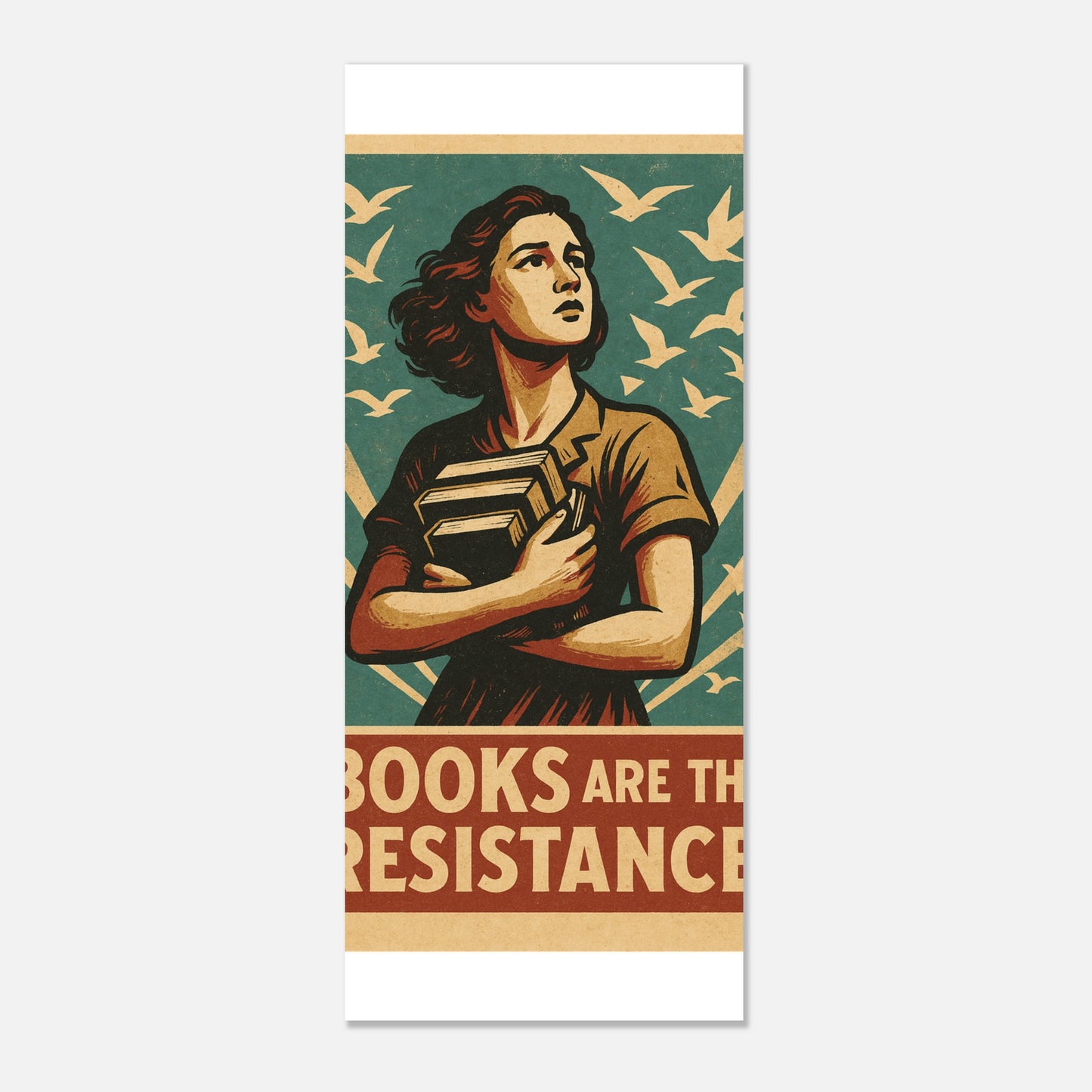 Books Are The Resistance Poster – Vintage Activist Wall Art - F4 Custom Prints