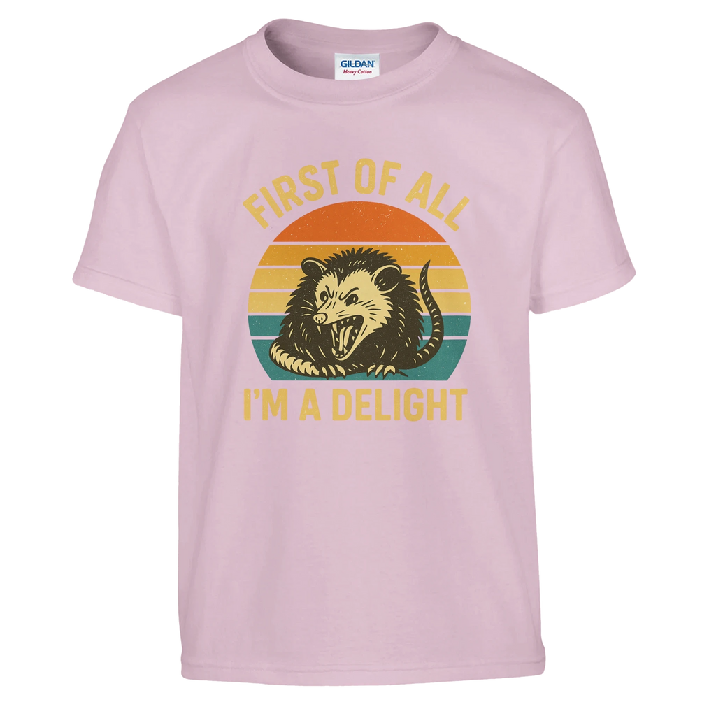 Kids First of All I’m a Delight Possum T-Shirt