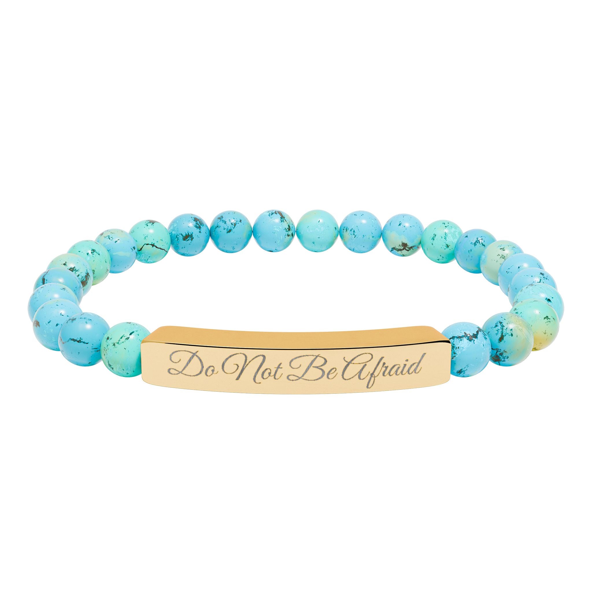 Personalized Engraved Natural Stone Bracelet -Custom Jewelry
