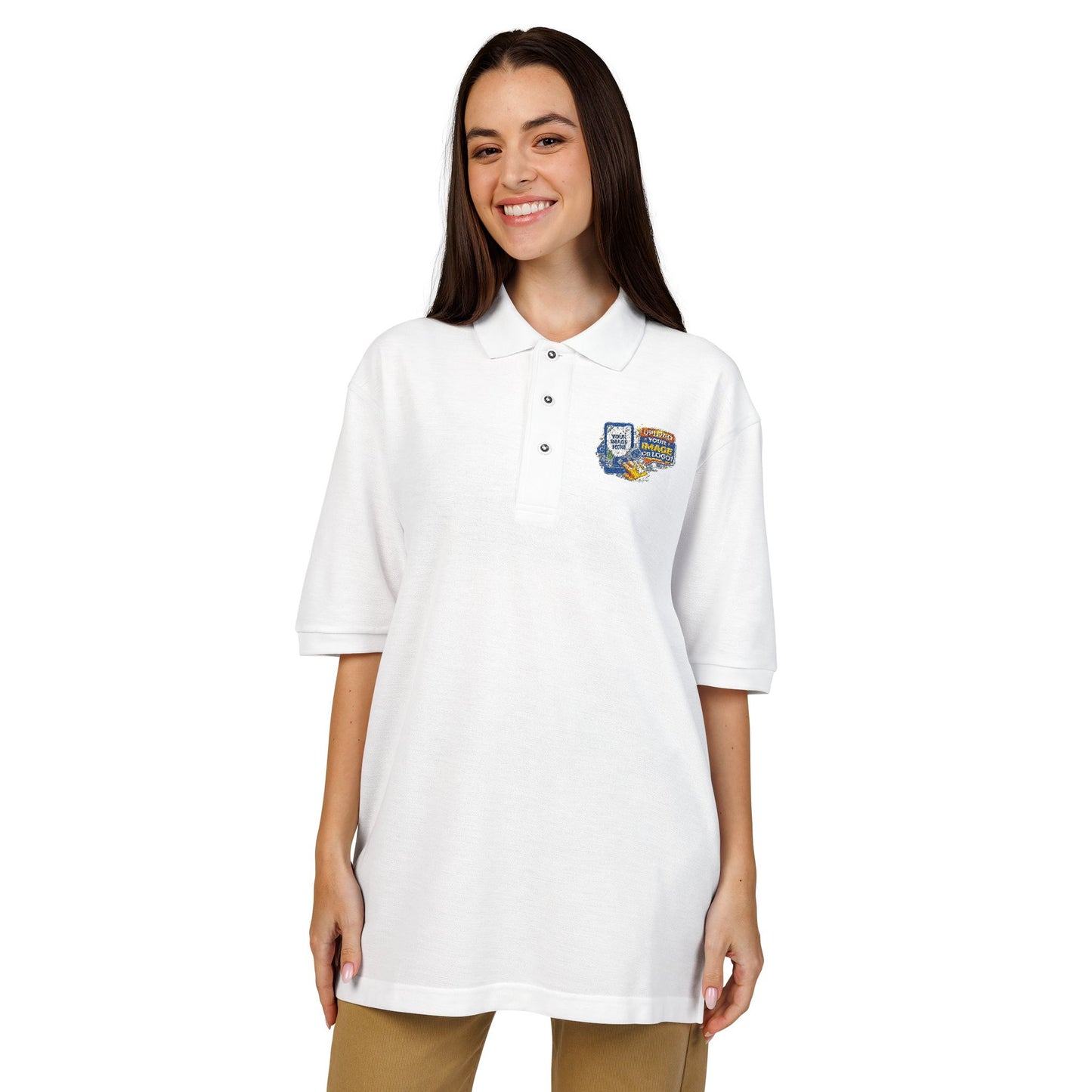 Custom Embroidered Polo-Upload your own Logo/Image