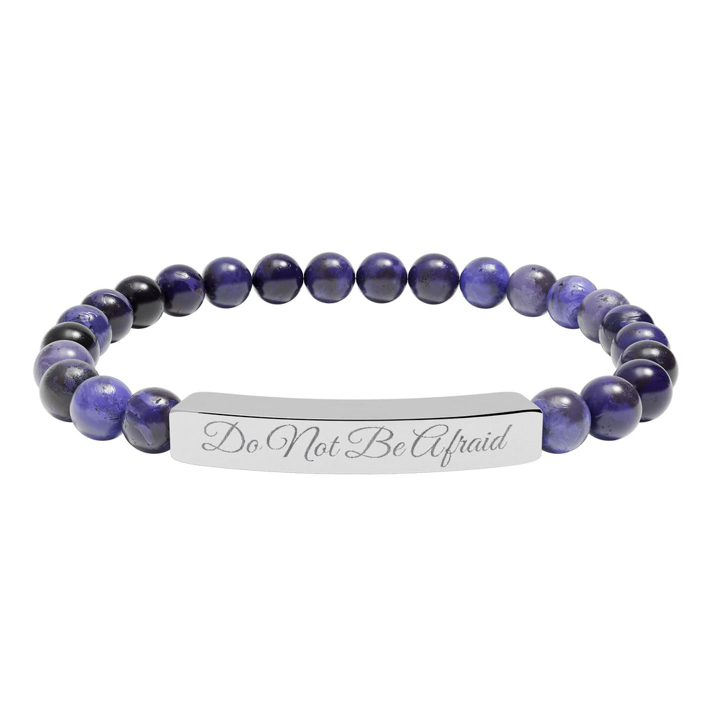 Personalized Engraved Natural Stone Bracelet -Custom Jewelry