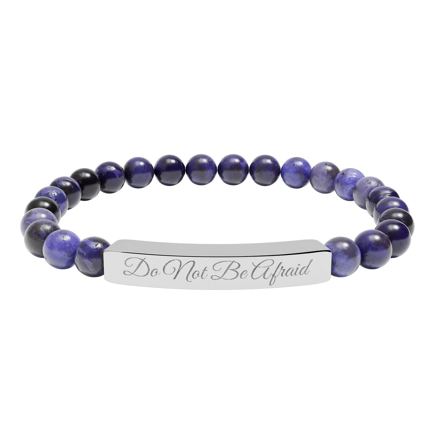 Personalized Engraved Natural Stone Bracelet -Custom Jewelry
