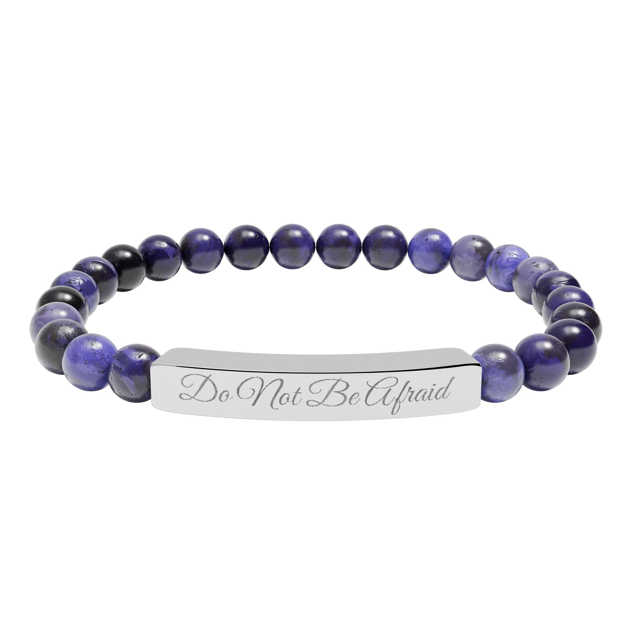 Personalized Engraved Natural Stone Bracelet -Custom Jewelry