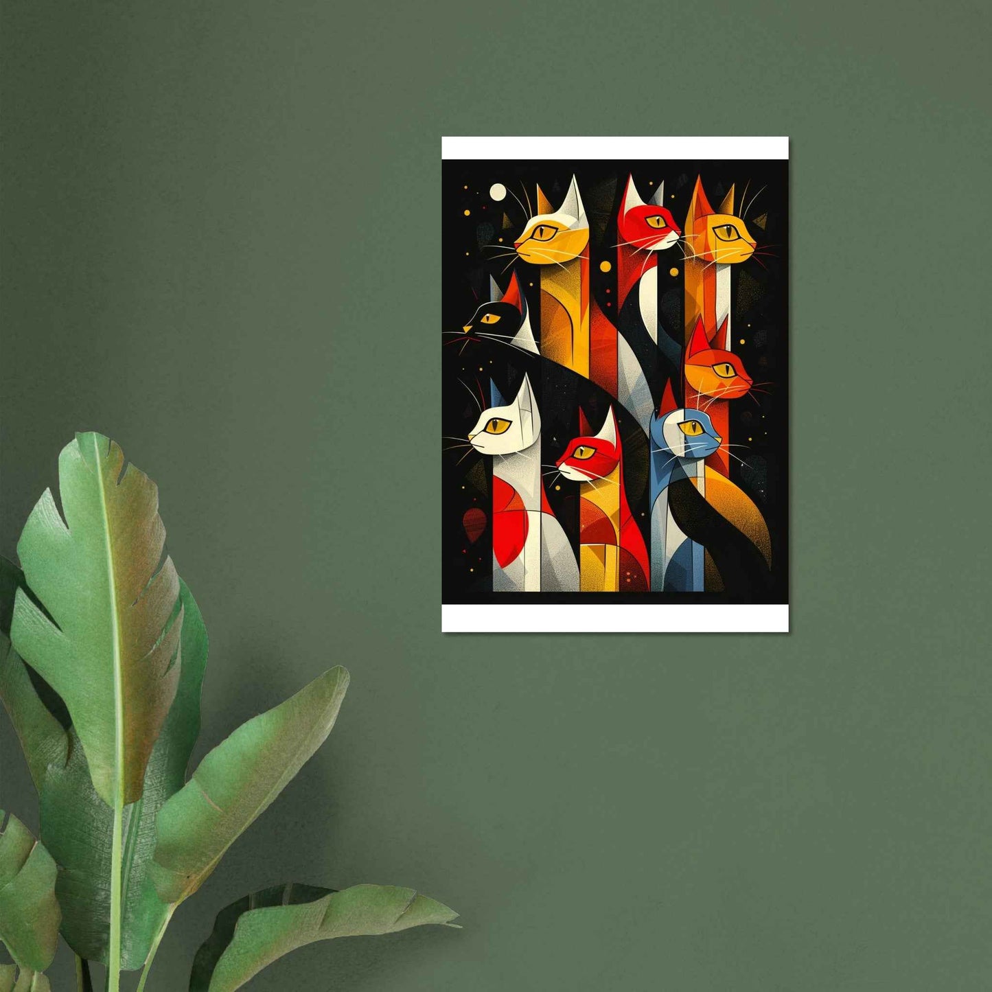 "Abstract Felines" Poster – Modern Pop Art Wall Decor (Multiple Sizes Available)