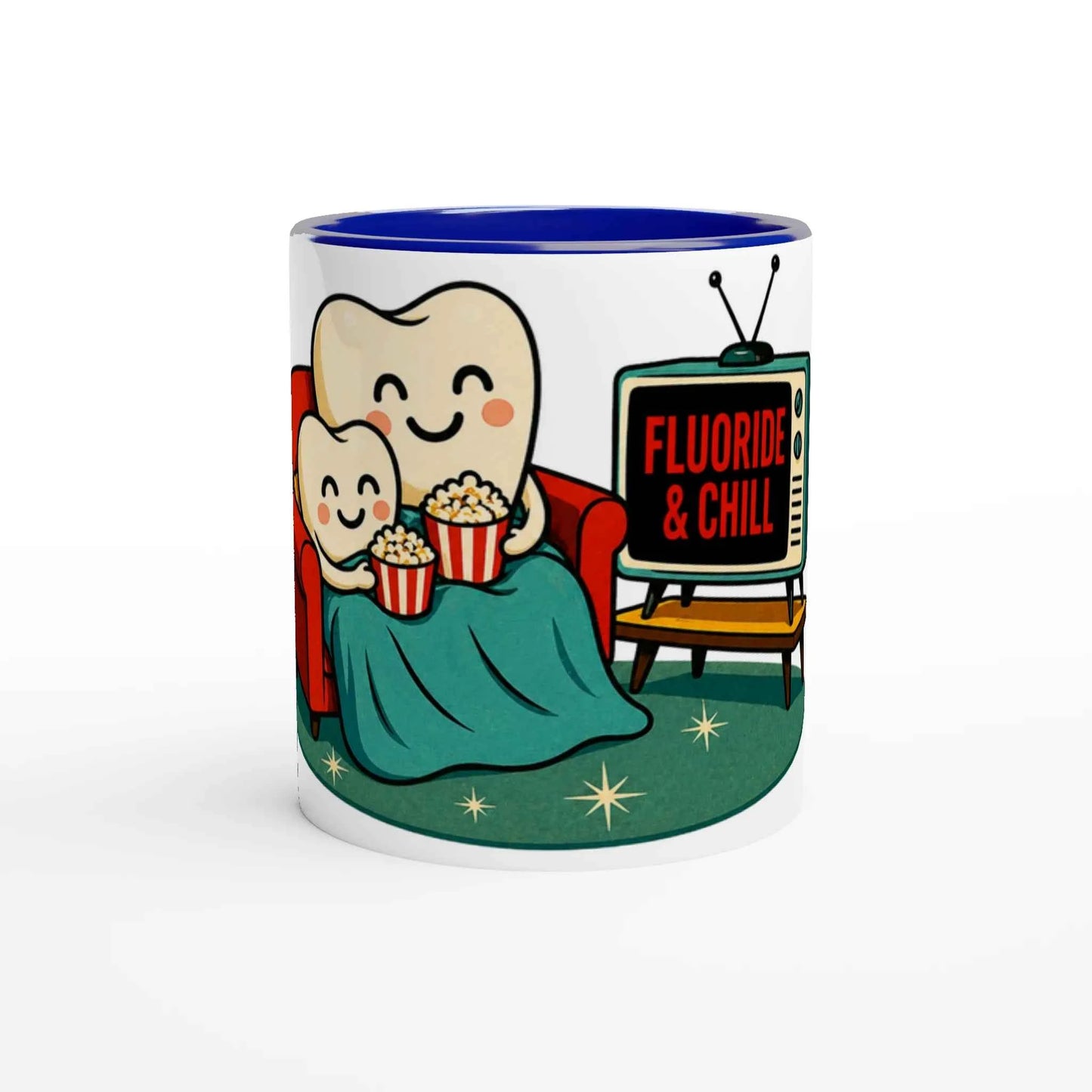 Fluoride & Chill 11oz Coffee Mug with Color Inside