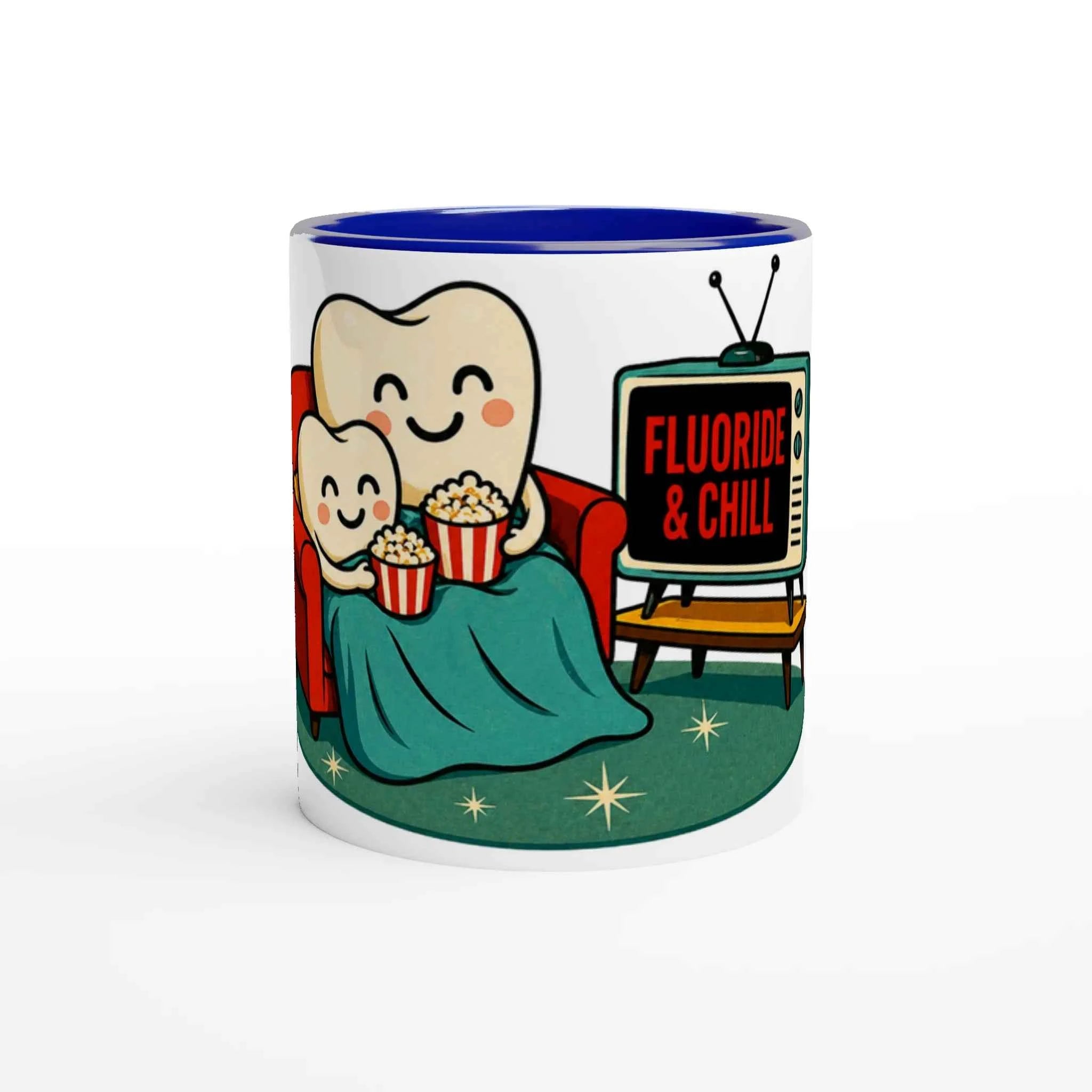 Fluoride & Chill 11oz Coffee Mug with Color Inside