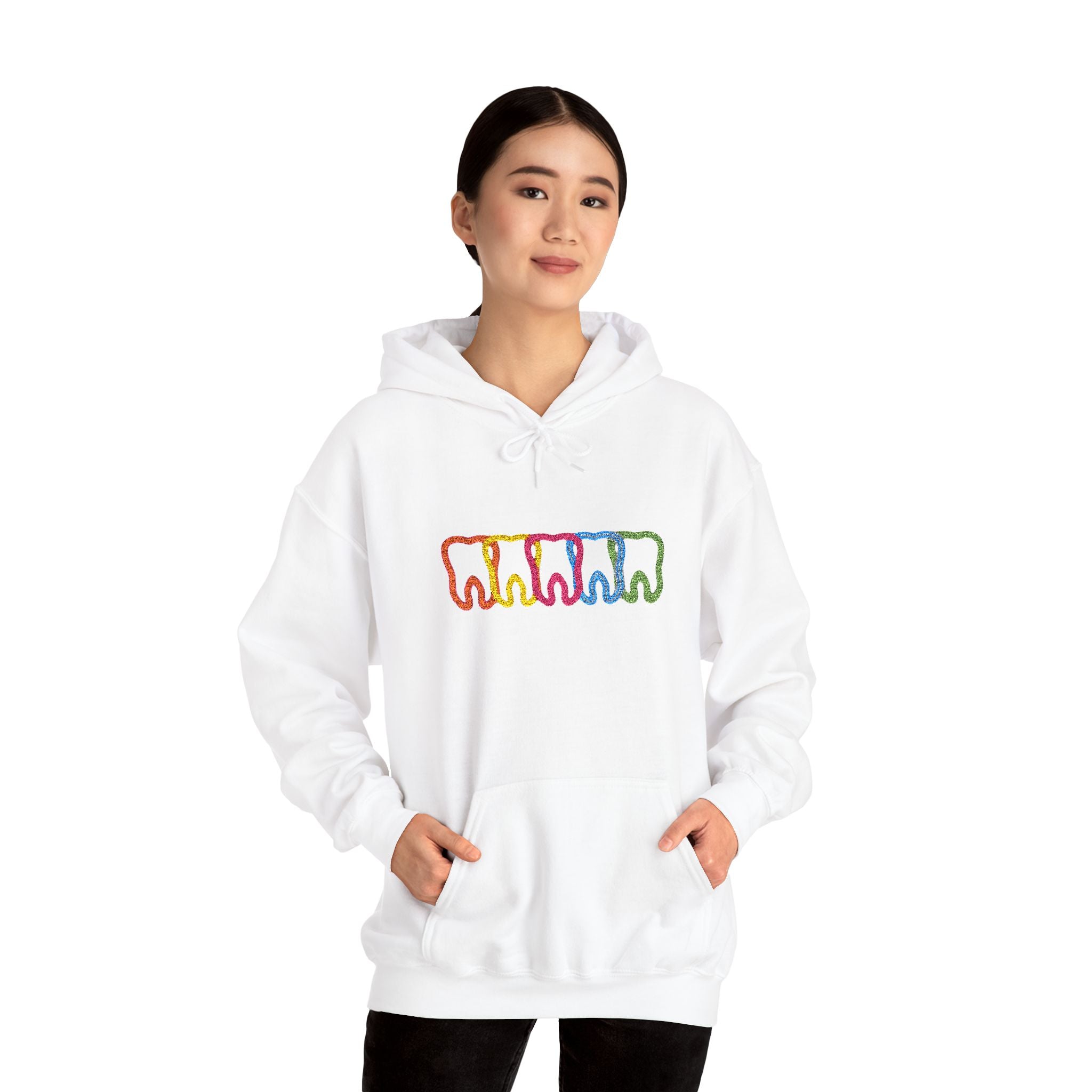Embroidered Dental Neon Teeth Hoodie