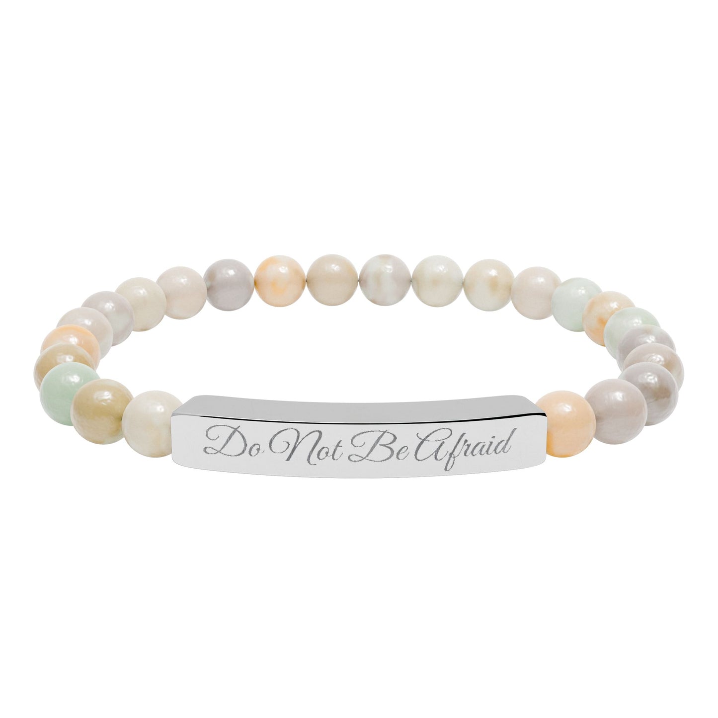 Personalized Engraved Natural Stone Bracelet -Custom Jewelry