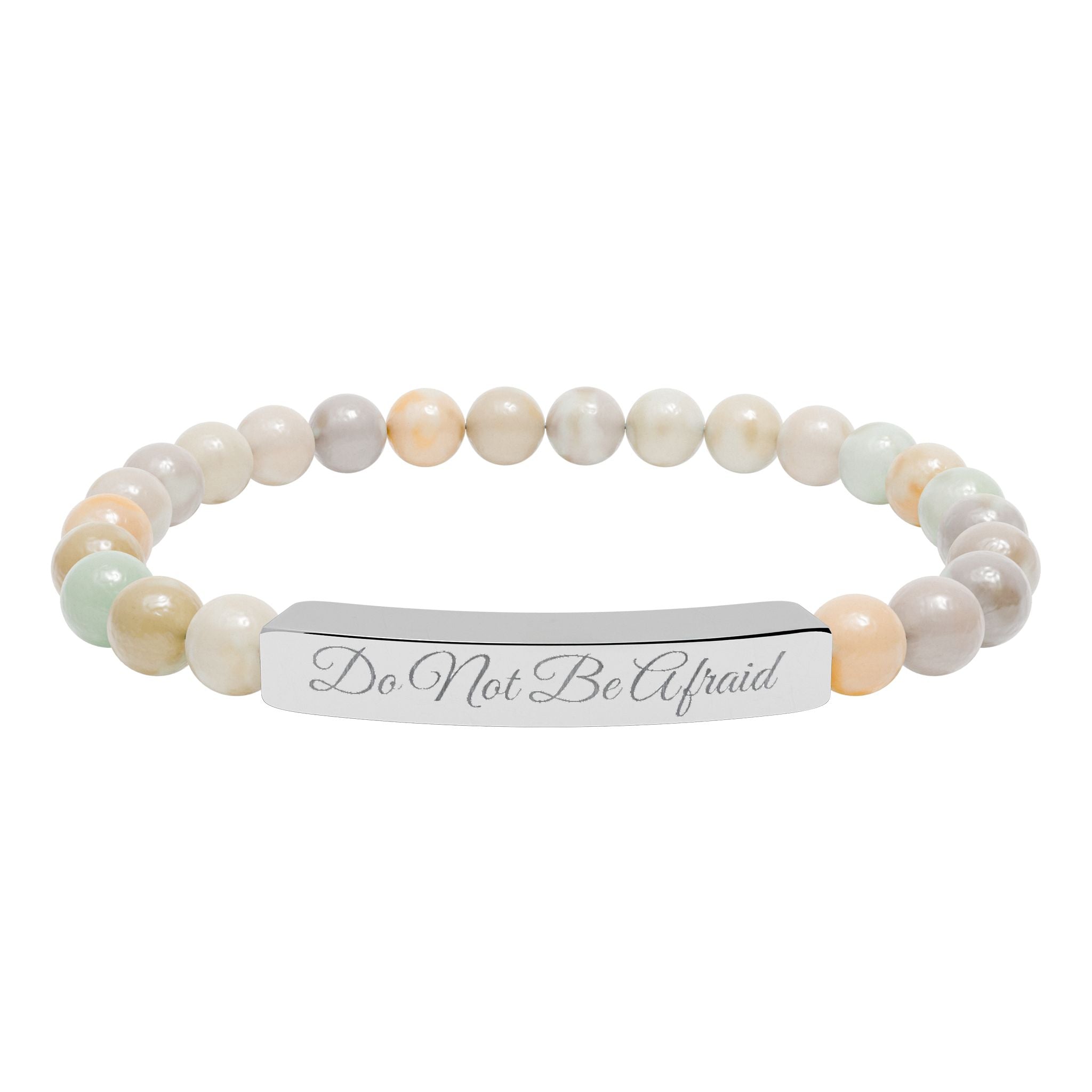 Personalized Engraved Natural Stone Bracelet -Custom Jewelry