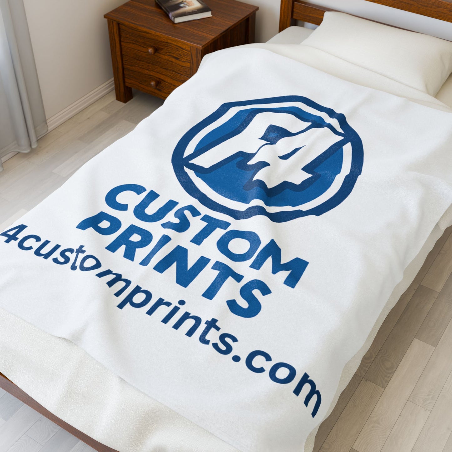 Custom Image Velveteen Plush Blanket | Personalized Blankets by F4