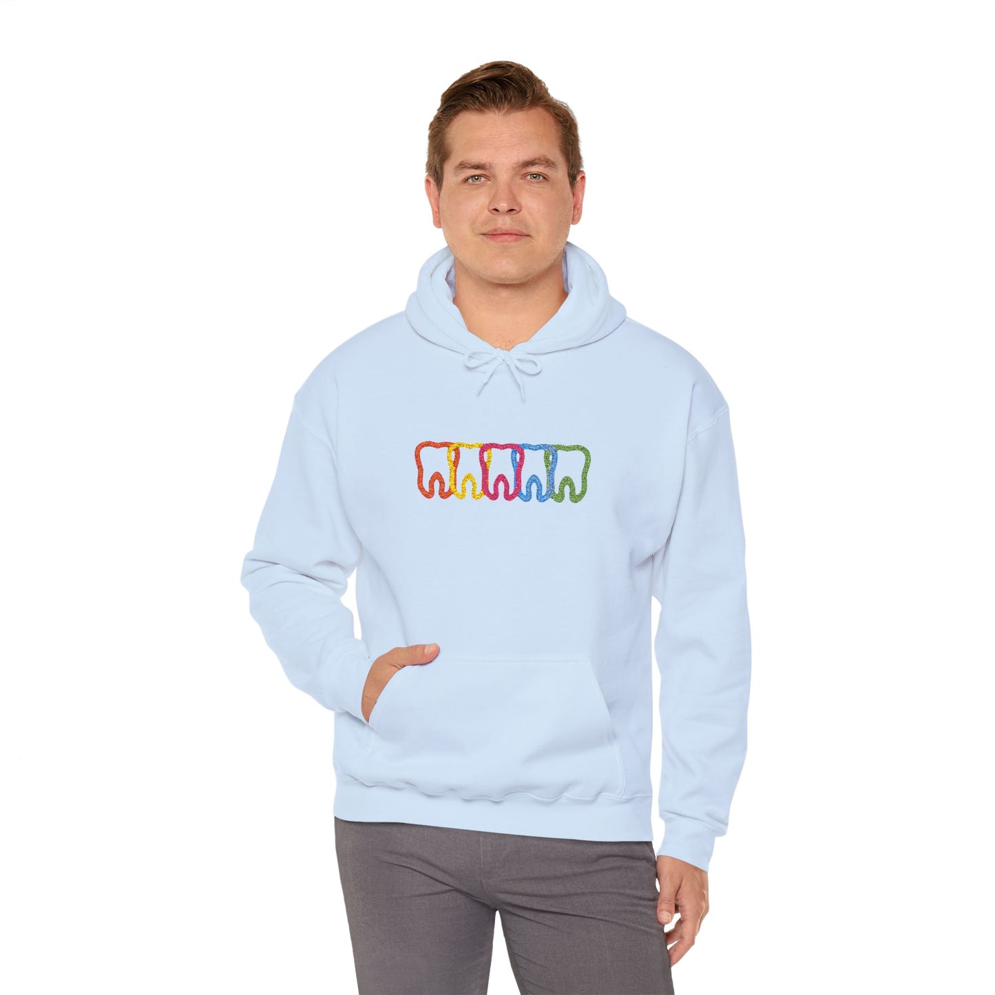 Embroidered Dental Neon Teeth Hoodie