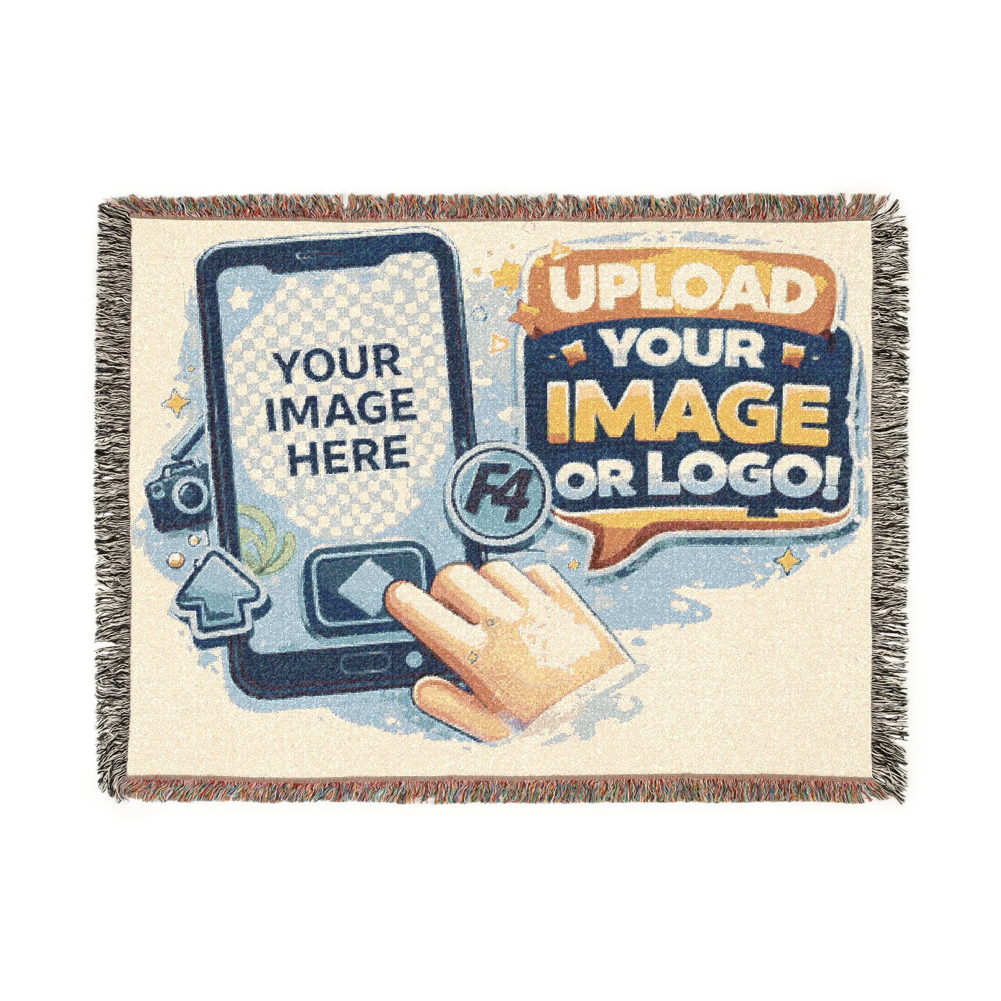 Custom Photo Woven Blanket – Personalized Logo & Image Throw