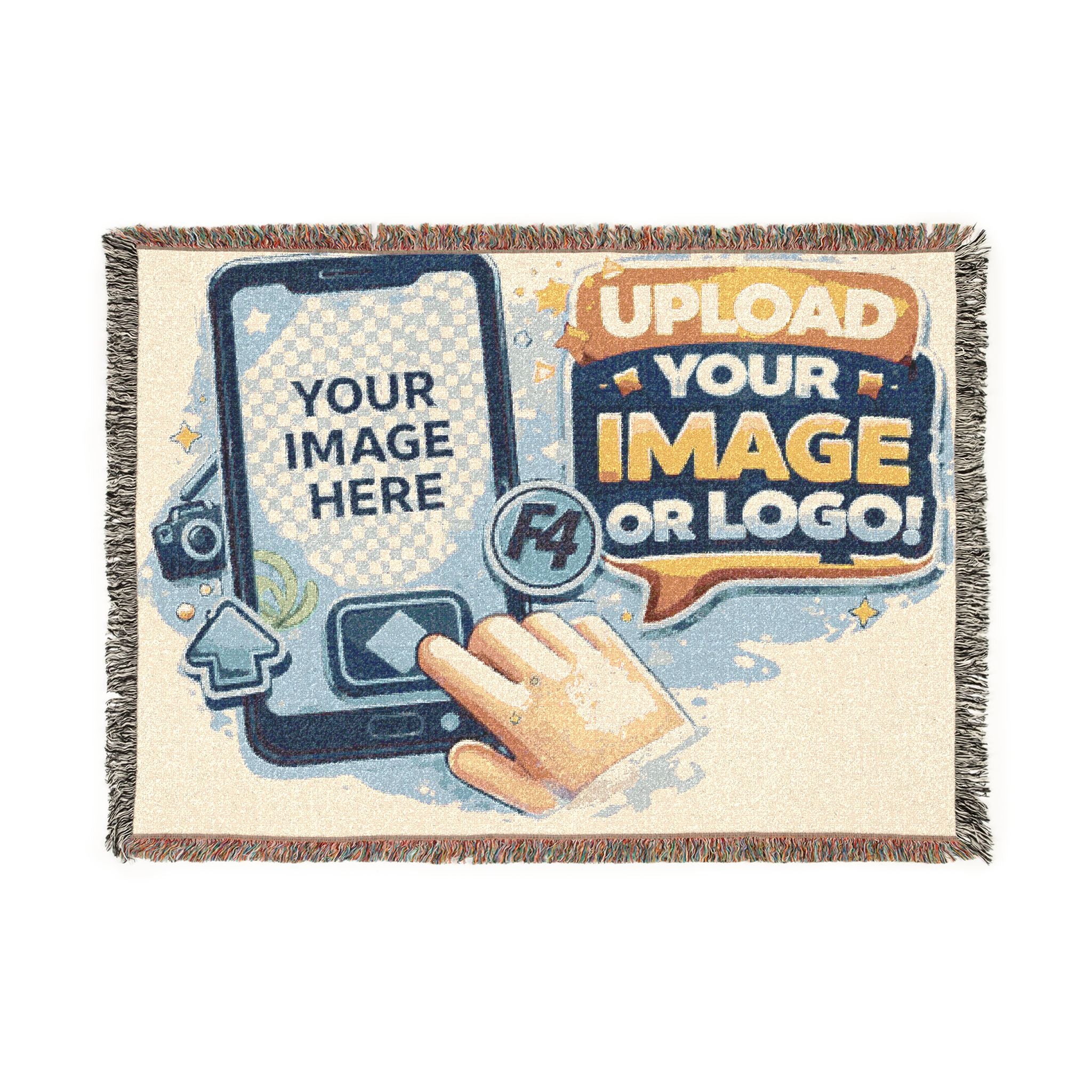 Custom Photo Woven Blanket – Personalized Logo & Image Throw