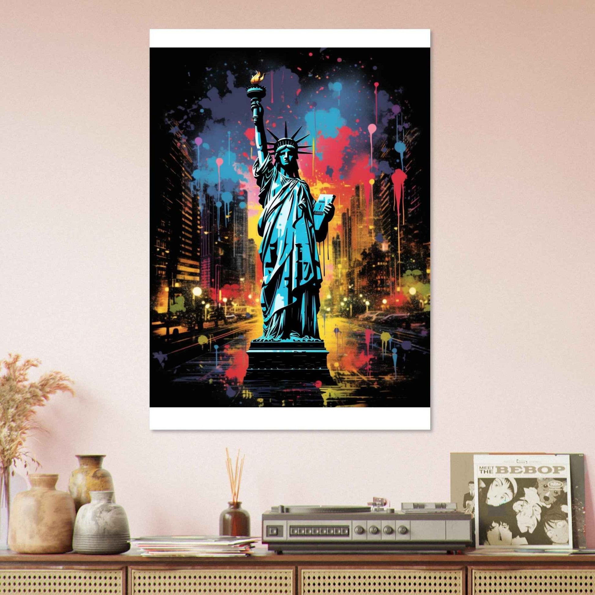 Liberty Graffiti Pop Art Poster – Vibrant Urban Street Style Wall Art (Multiple Sizes Available)