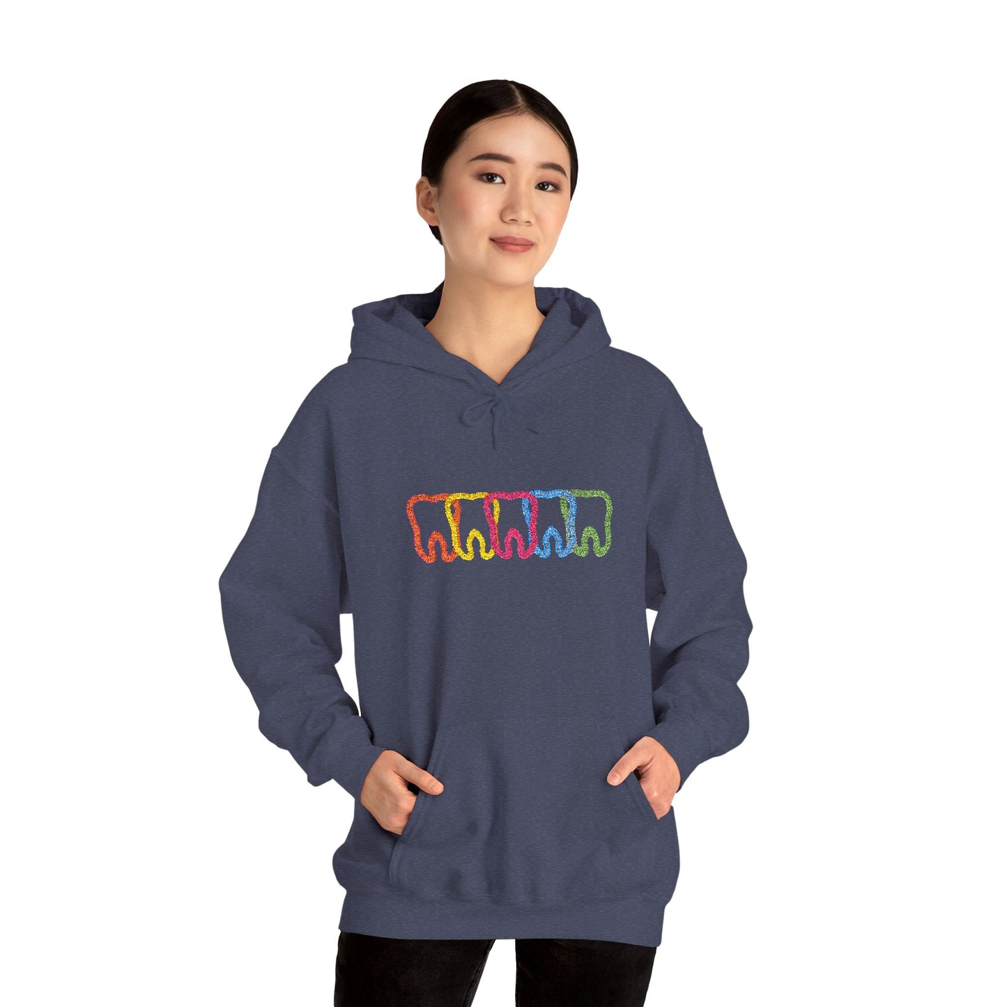 Embroidered Dental Neon Teeth Hoodie