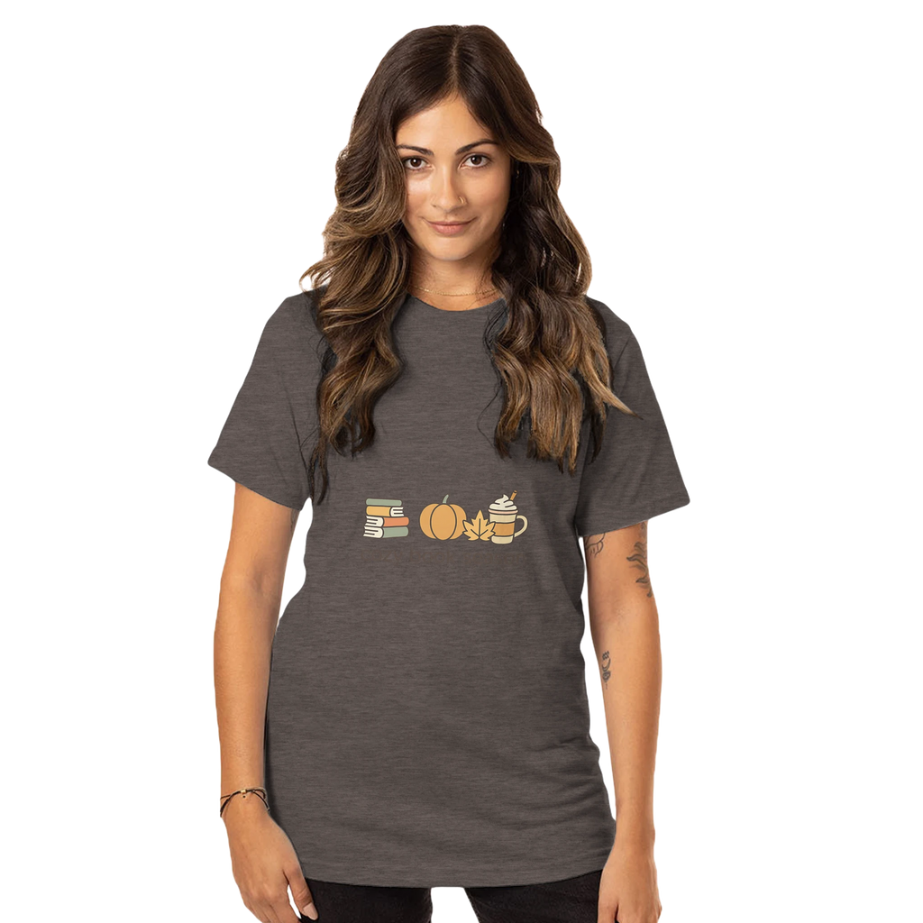Cozy Book Season Fall Reading Tee – Autumn Booklover Tee - F4 Custom Prints
