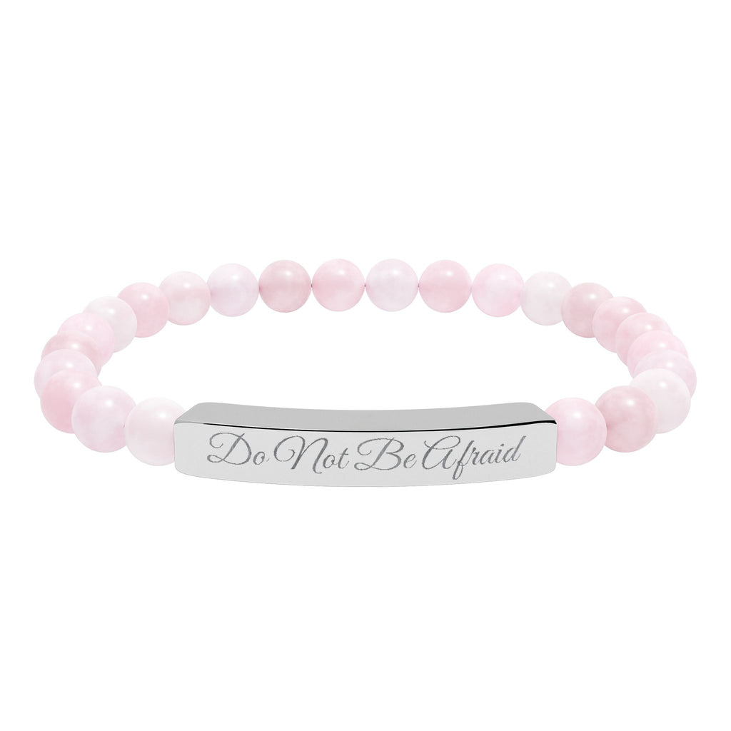 Personalized Engraved Natural Stone Bracelet -Custom Jewelry