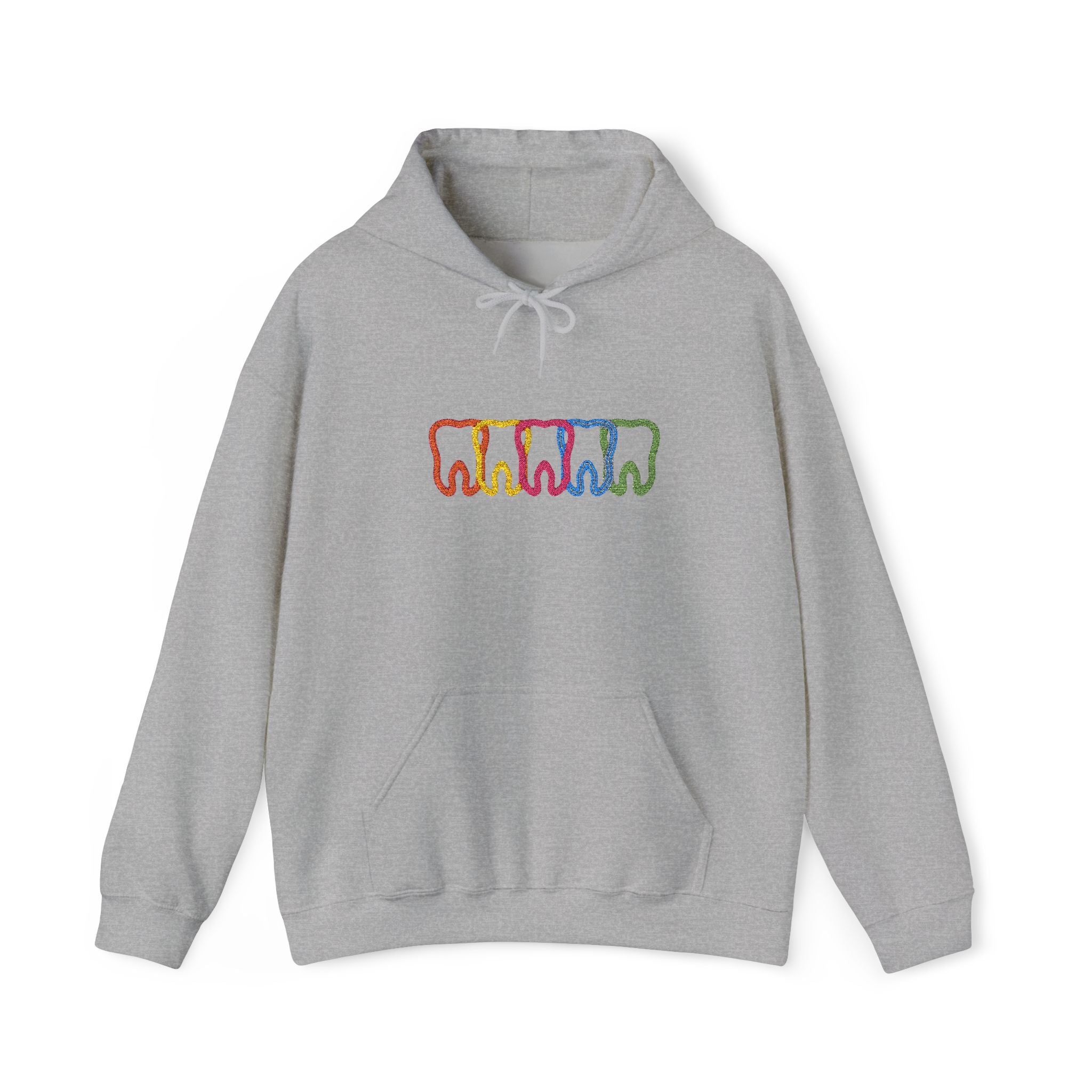 Embroidered Dental Neon Teeth Hoodie