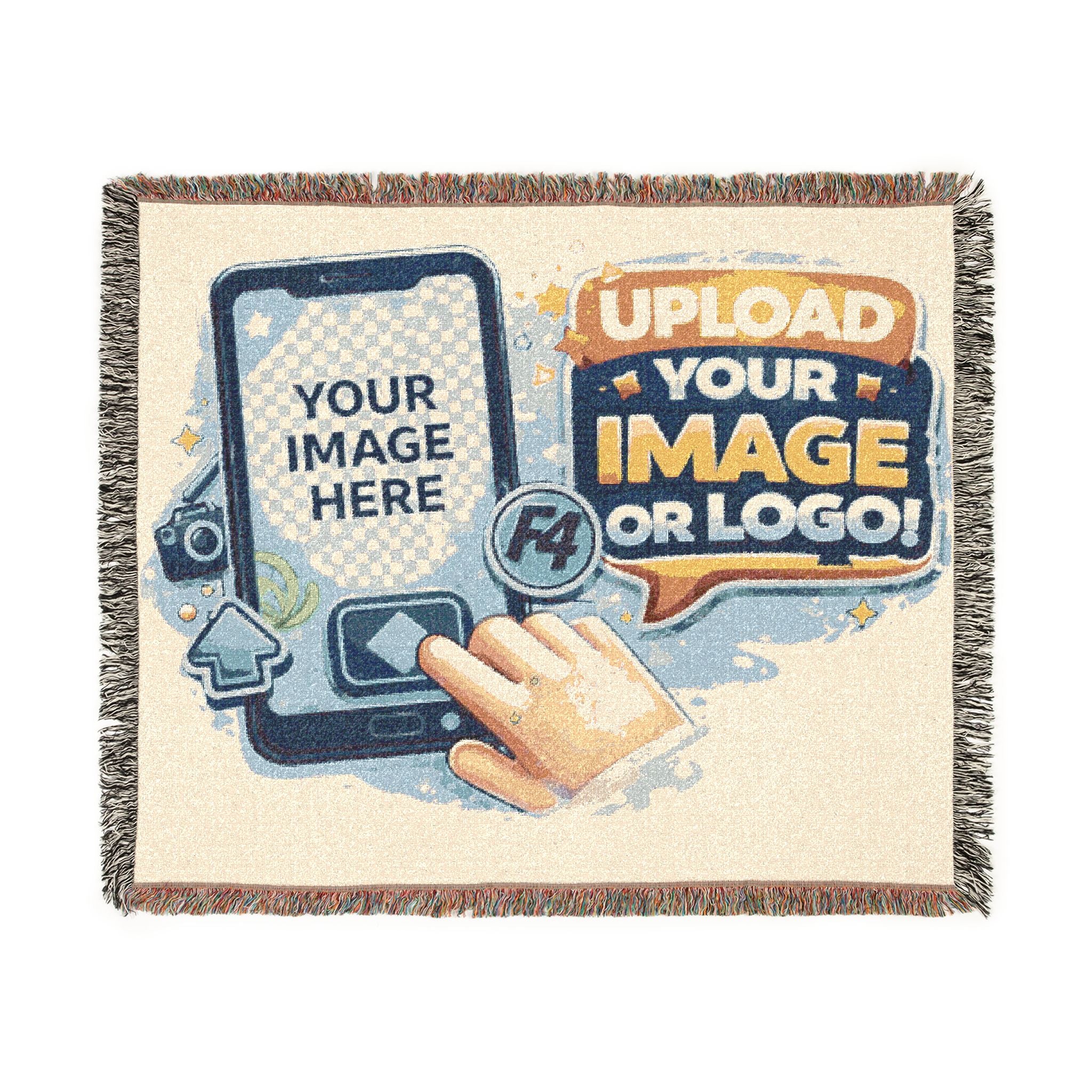 Custom Photo Woven Blanket – Personalized Logo & Image Throw