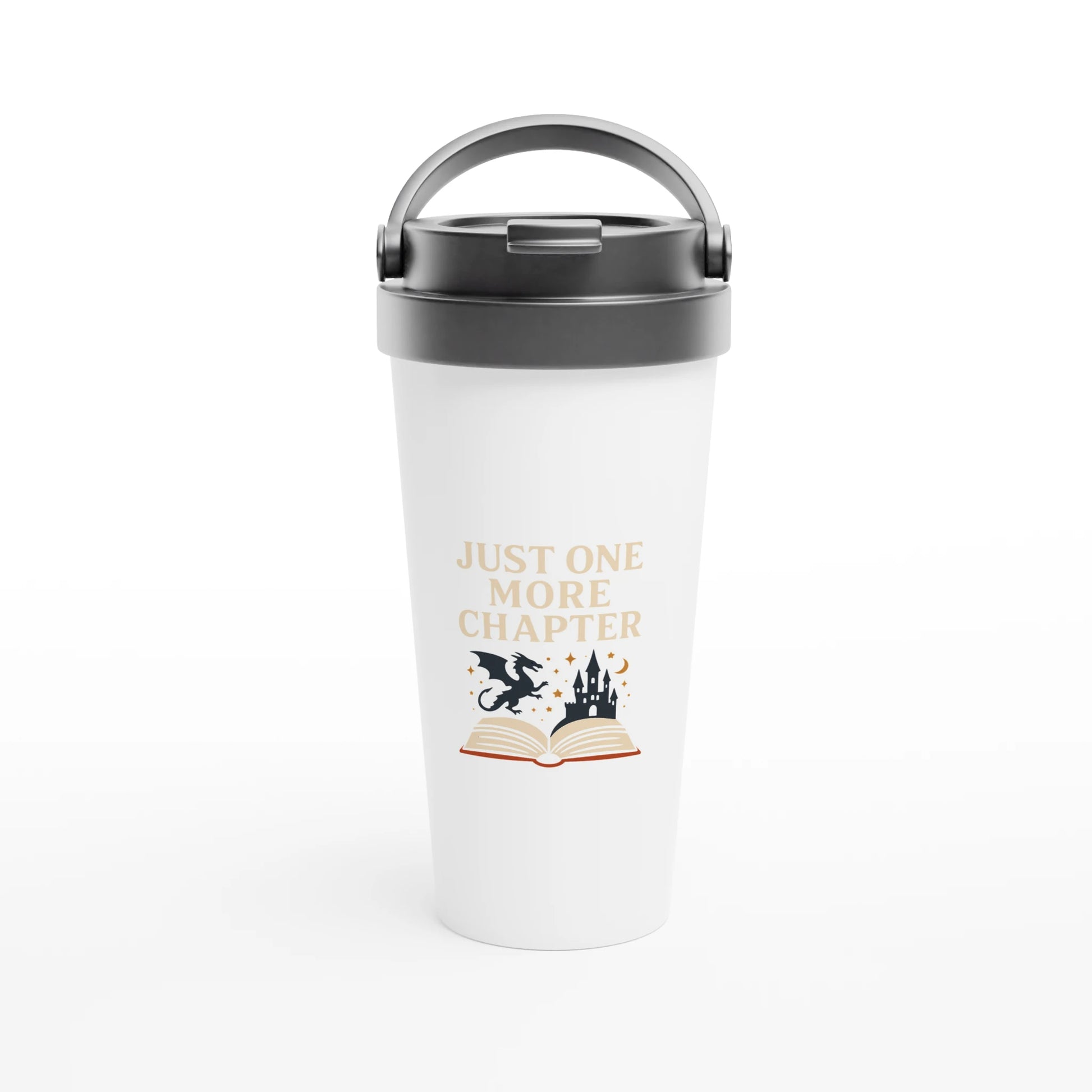 Just One More Chapter Mug – 15oz Stainless Steel Travel Mug for Book Lovers - F4 Custom Prints