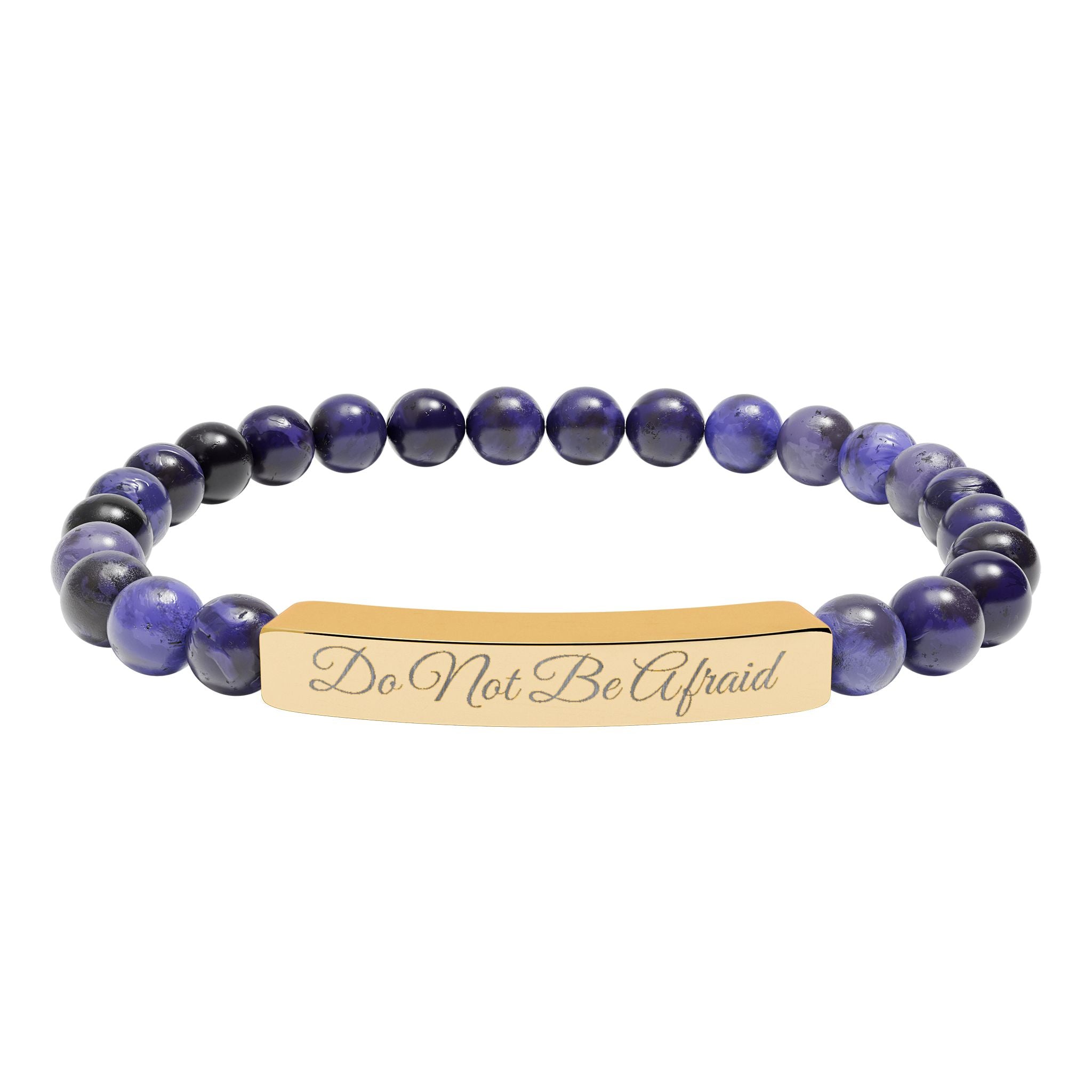 Personalized Engraved Natural Stone Bracelet -Custom Jewelry