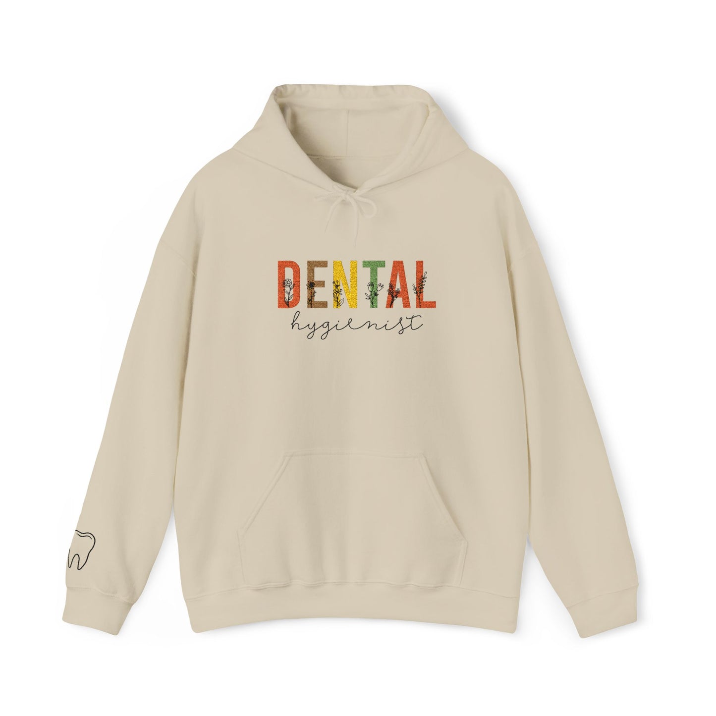 Embroidered Dental Hygienist Hoodie Floral Design