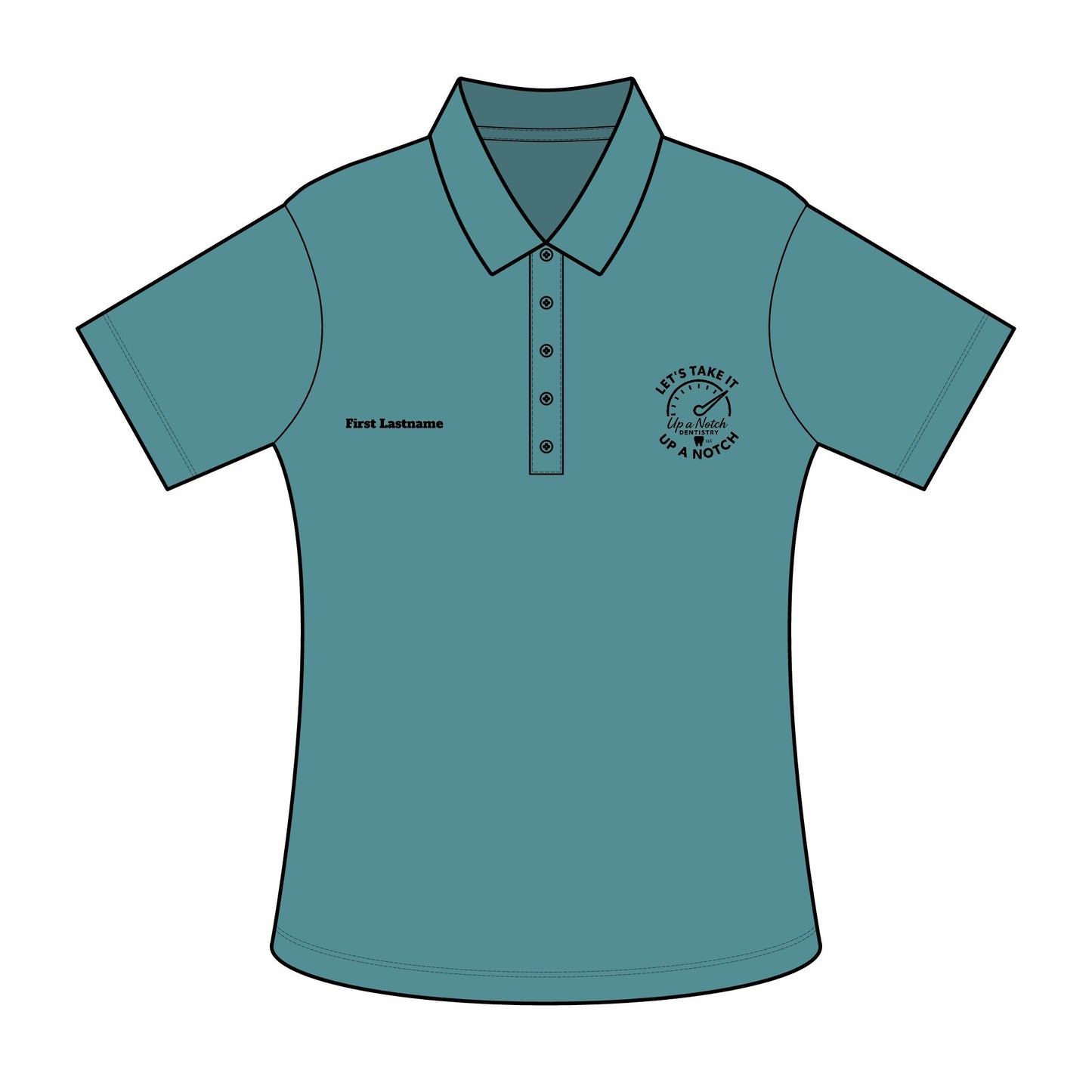 Embroidered 'Up a Notch Dentistry' Women's Polo — Personalized Name
