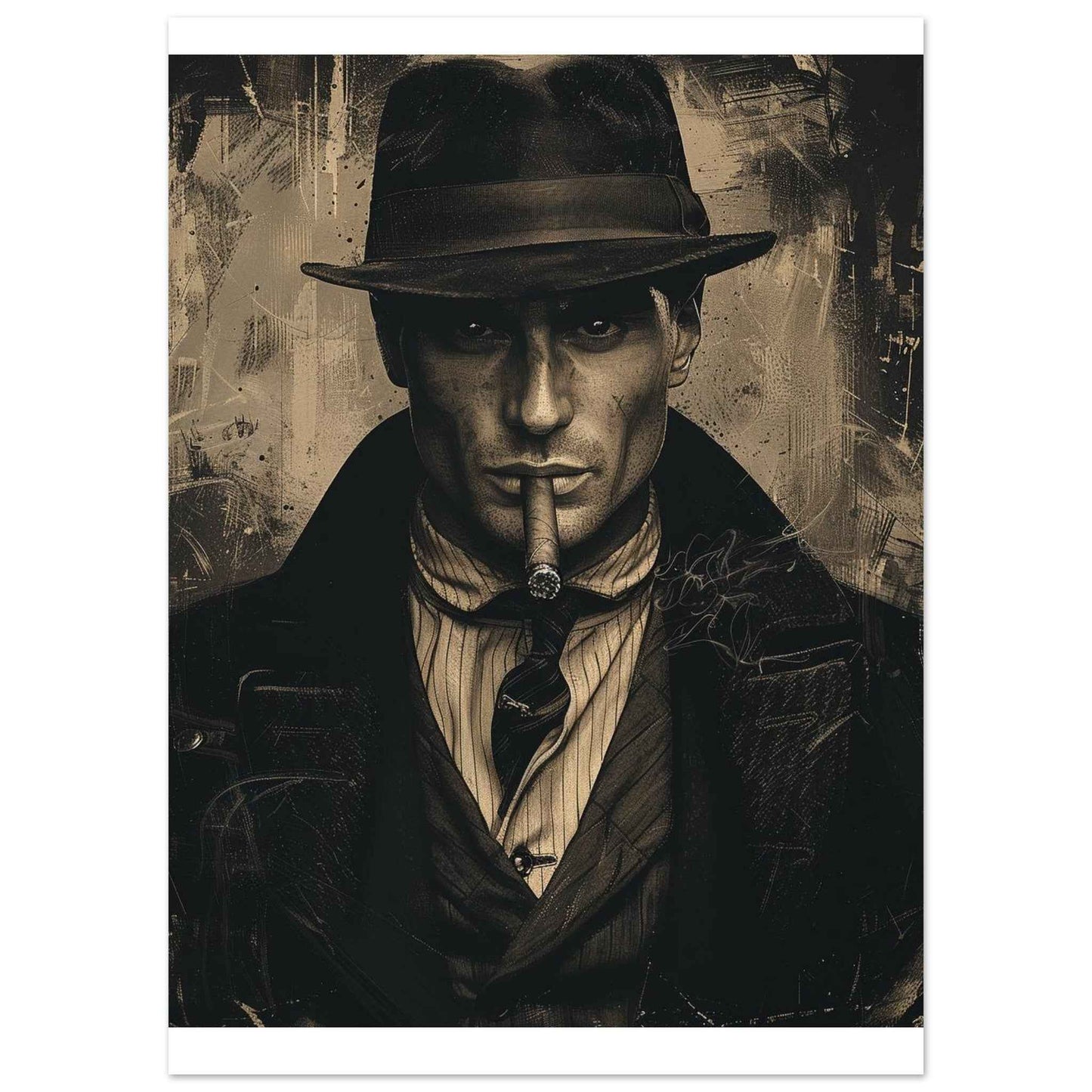 "The Gangster" Poster – Noir Detective Style Wall Art (Multiple Sizes Available)