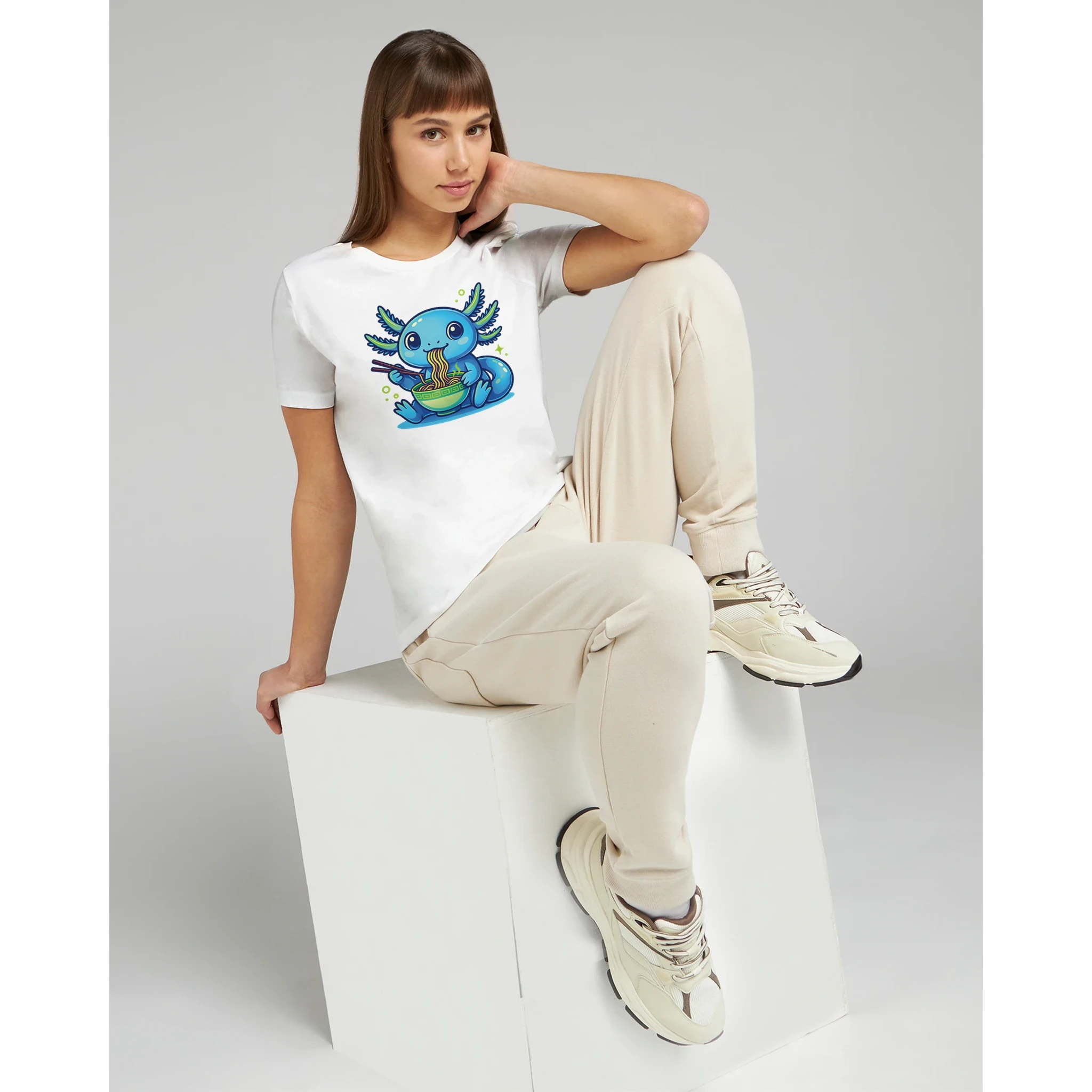 Women’s Kawaii Axolotl Ramen T-Shirt