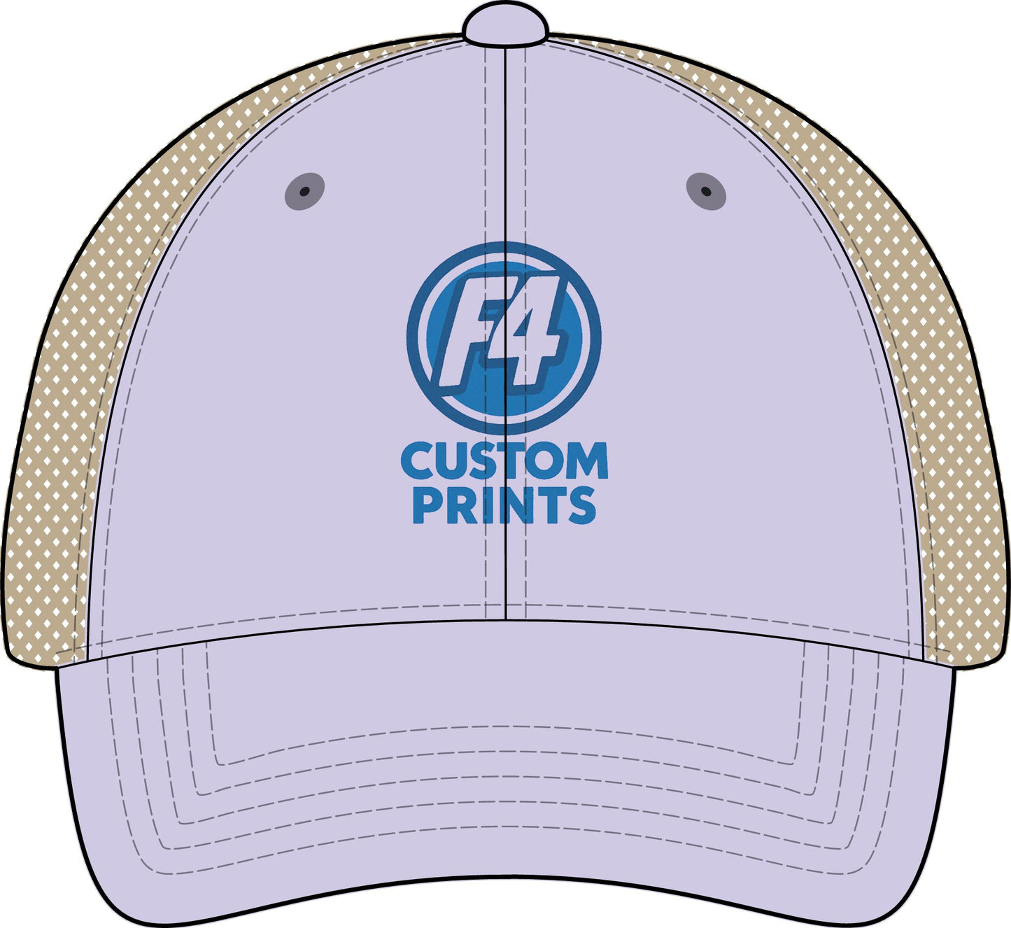 Custom Logo Womens Ponytail Mesh Hat | DTF Ponytail Snapback by F4