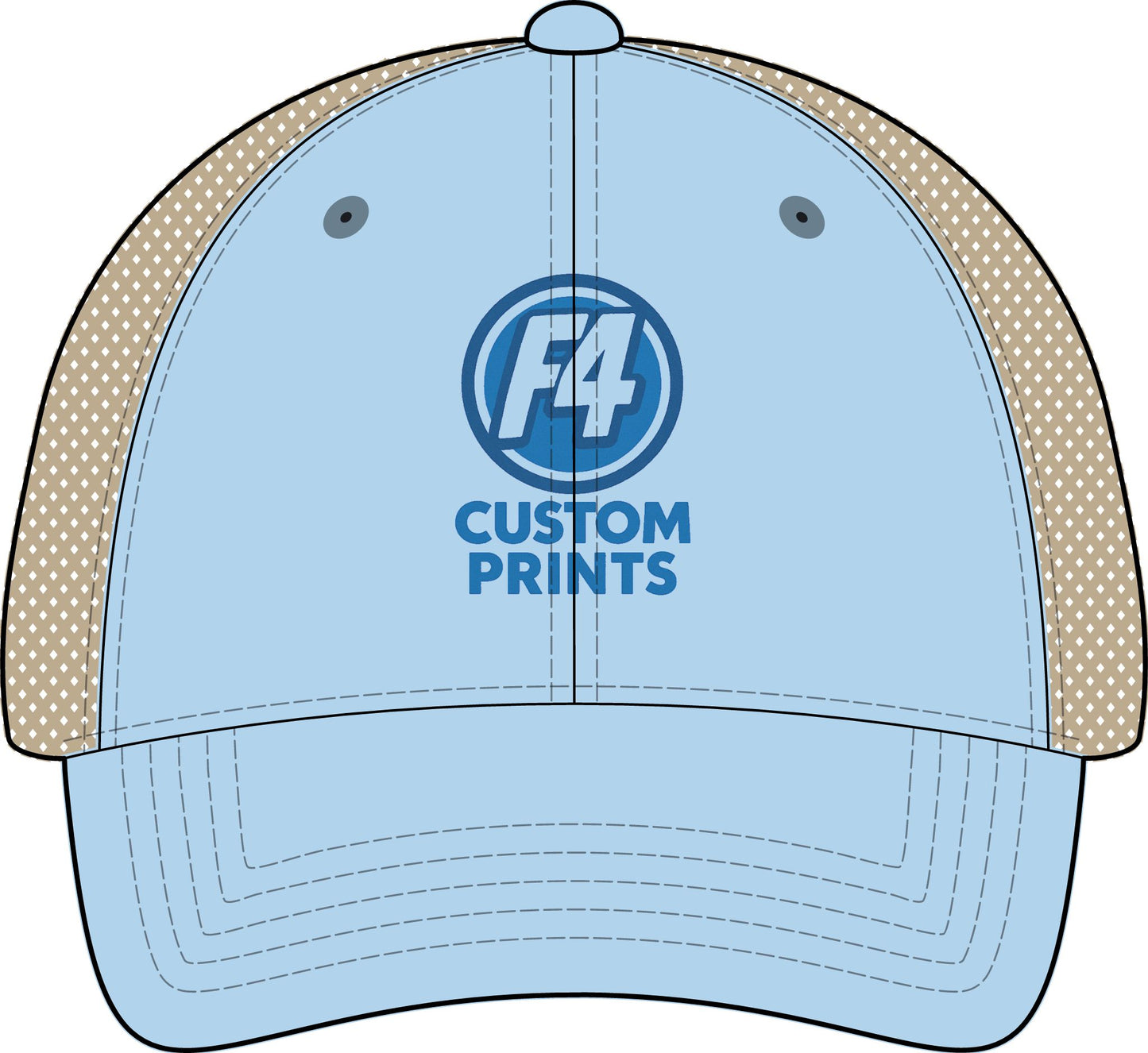 Custom Logo Womens Ponytail Mesh Hat | DTF Ponytail Snapback by F4