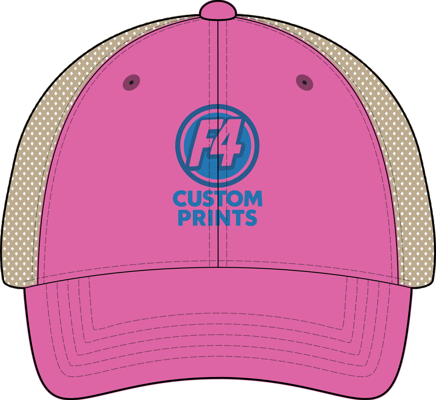 Custom Logo Womens Ponytail Mesh Hat | DTF Ponytail Snapback by F4