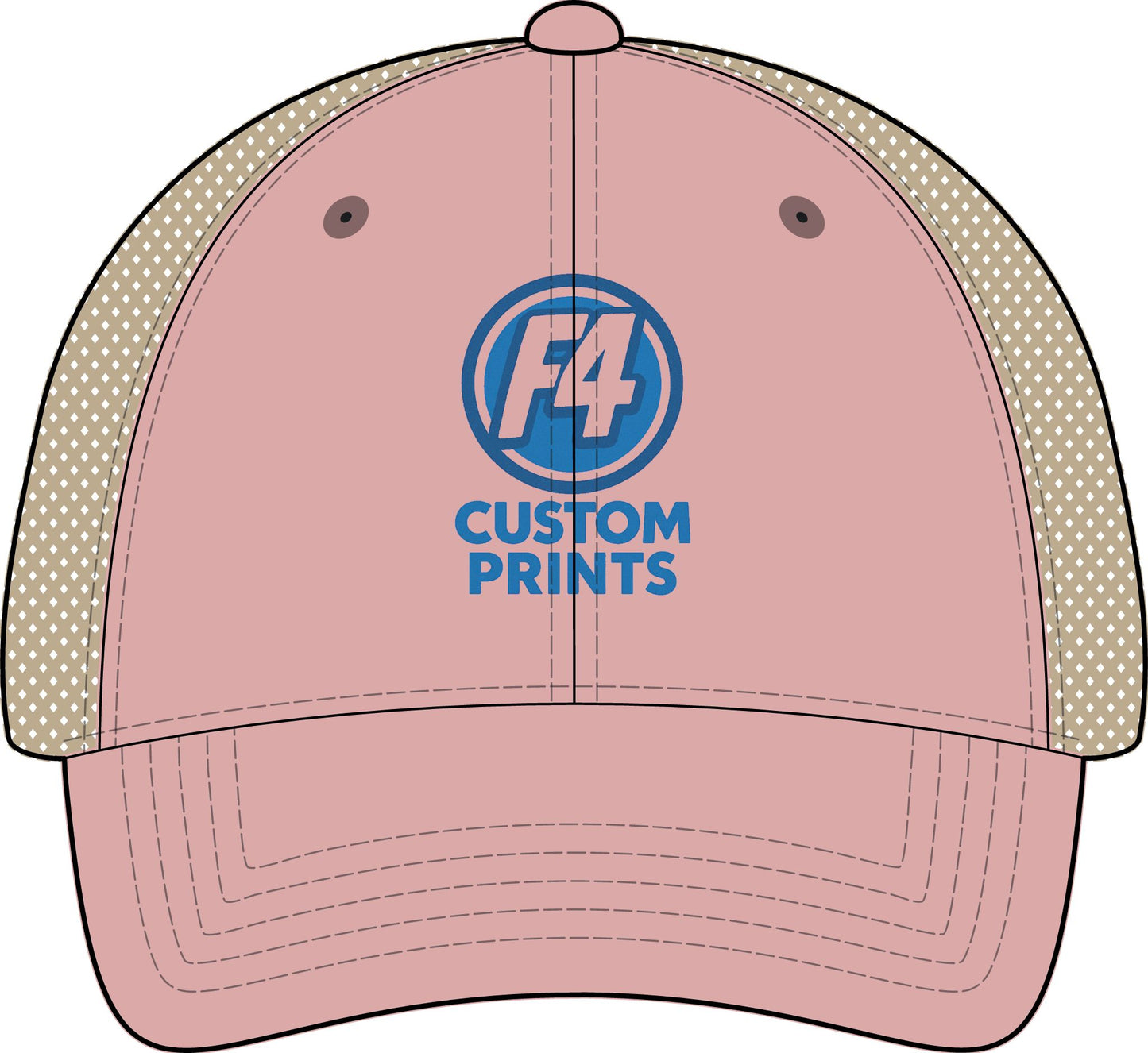 Custom Logo Womens Ponytail Mesh Hat | DTF Ponytail Snapback by F4