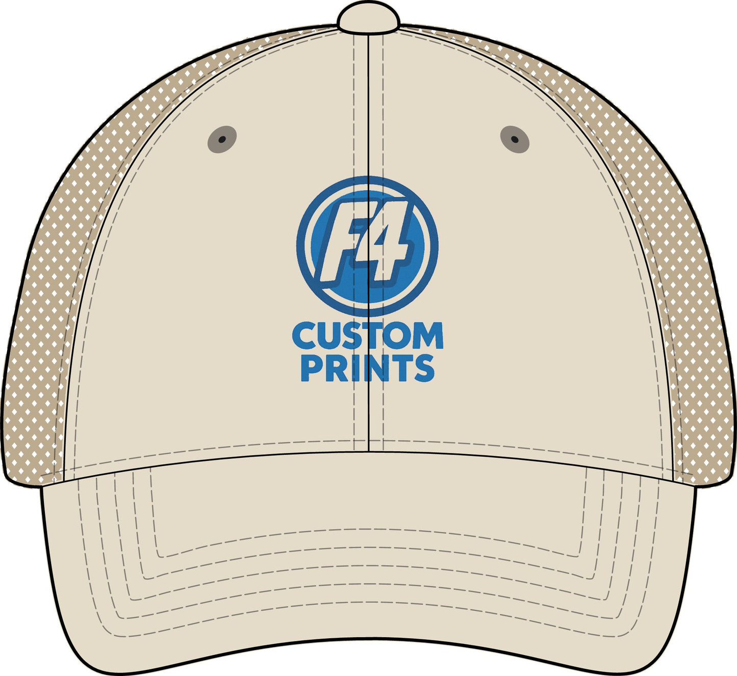 Custom Logo Womens Ponytail Mesh Hat | DTF Ponytail Snapback by F4