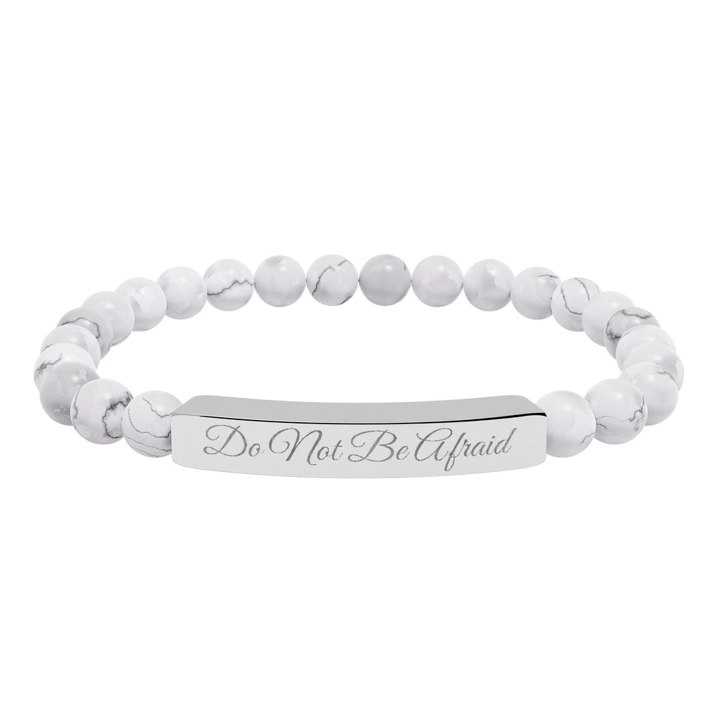 Personalized Engraved Natural Stone Bracelet -Custom Jewelry