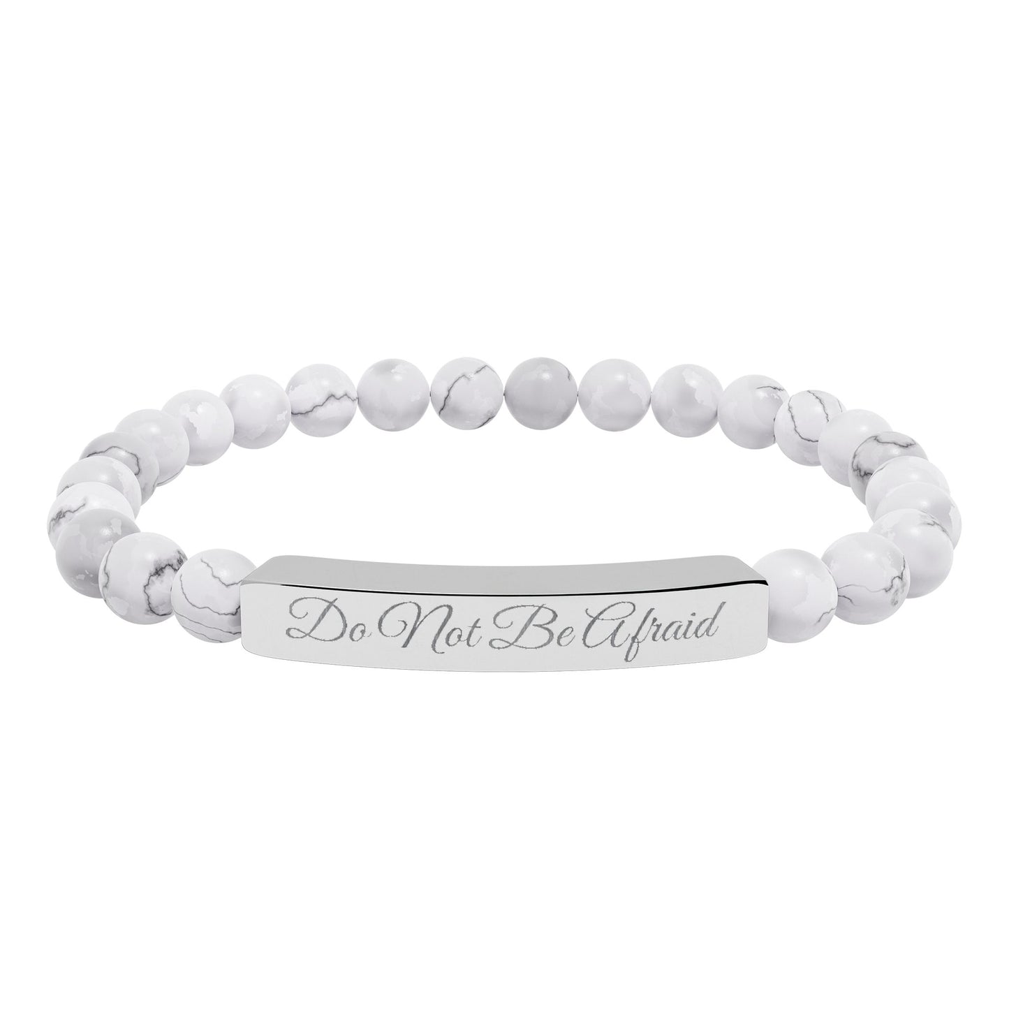 Personalized Engraved Natural Stone Bracelet -Custom Jewelry