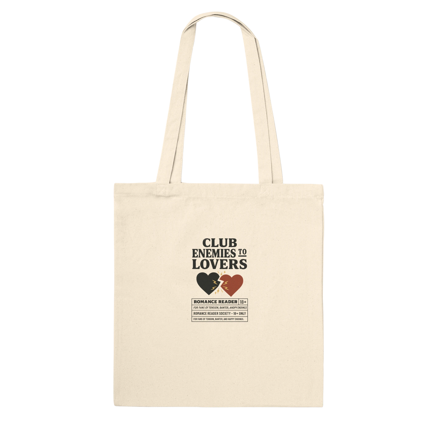 Enemies to Lovers Tote – Romance Reader Canvas Book Bag - F4 Custom Prints