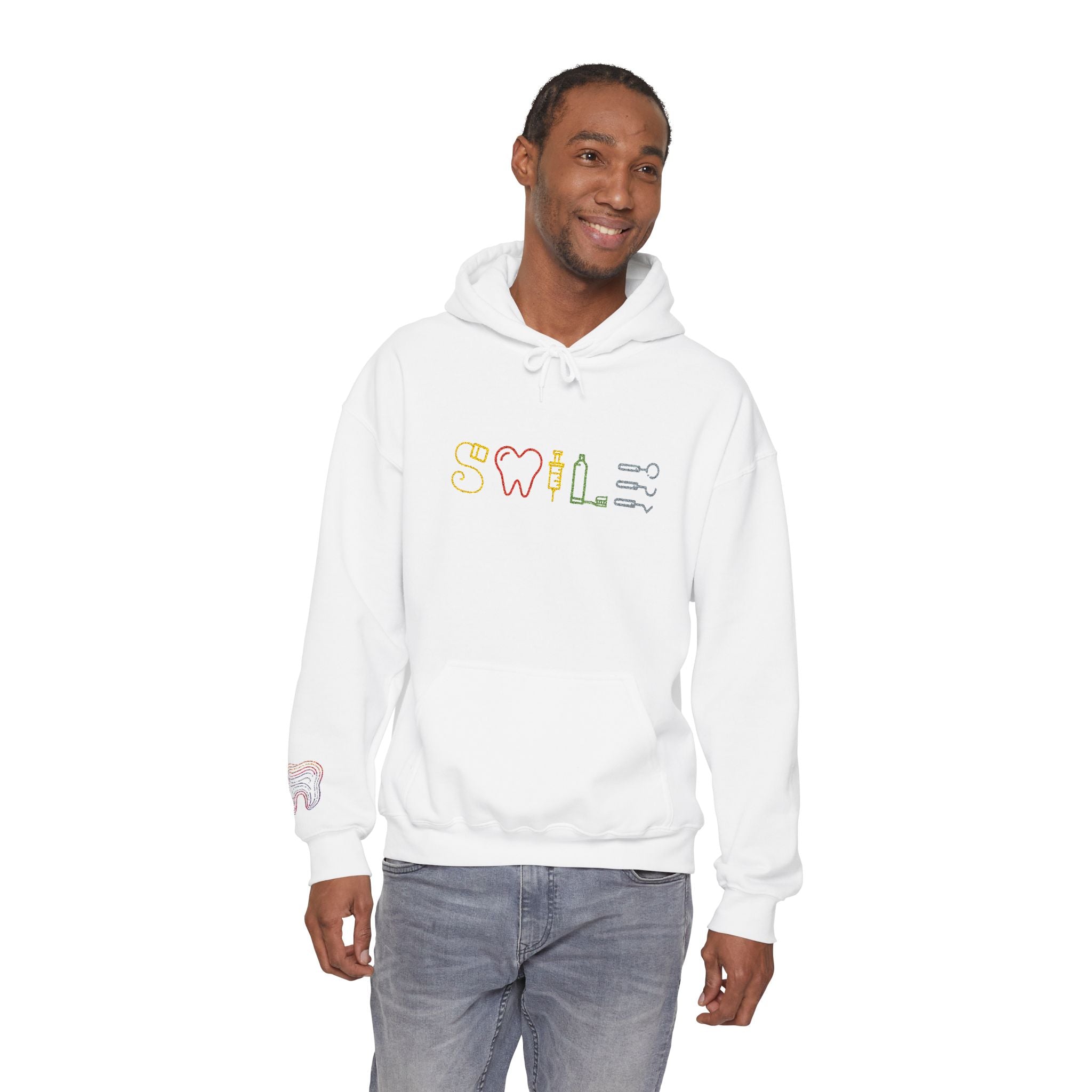 Dental Smile Icons Hoodie – Embroidered Dental Hoodie
