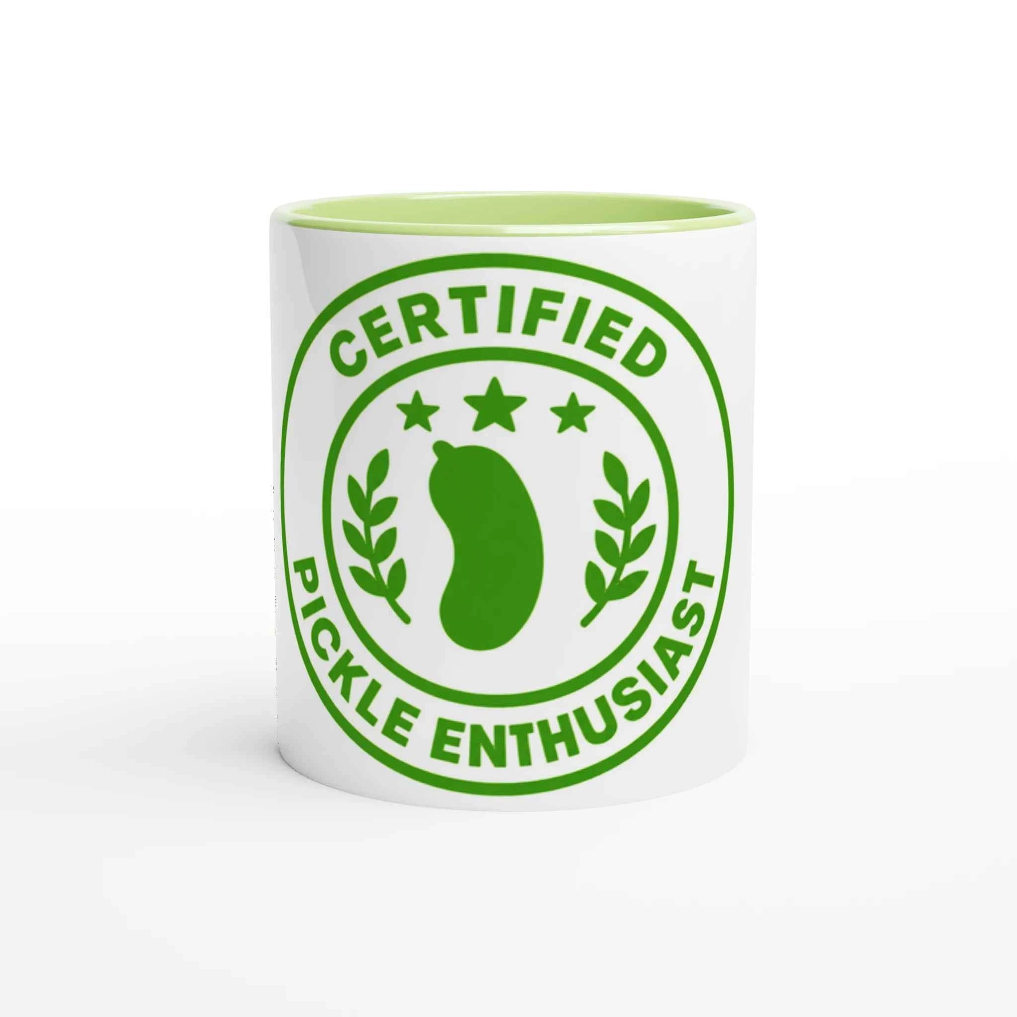 Certified Pickle Enthusiast 11oz Coffee Mug with Color Inside