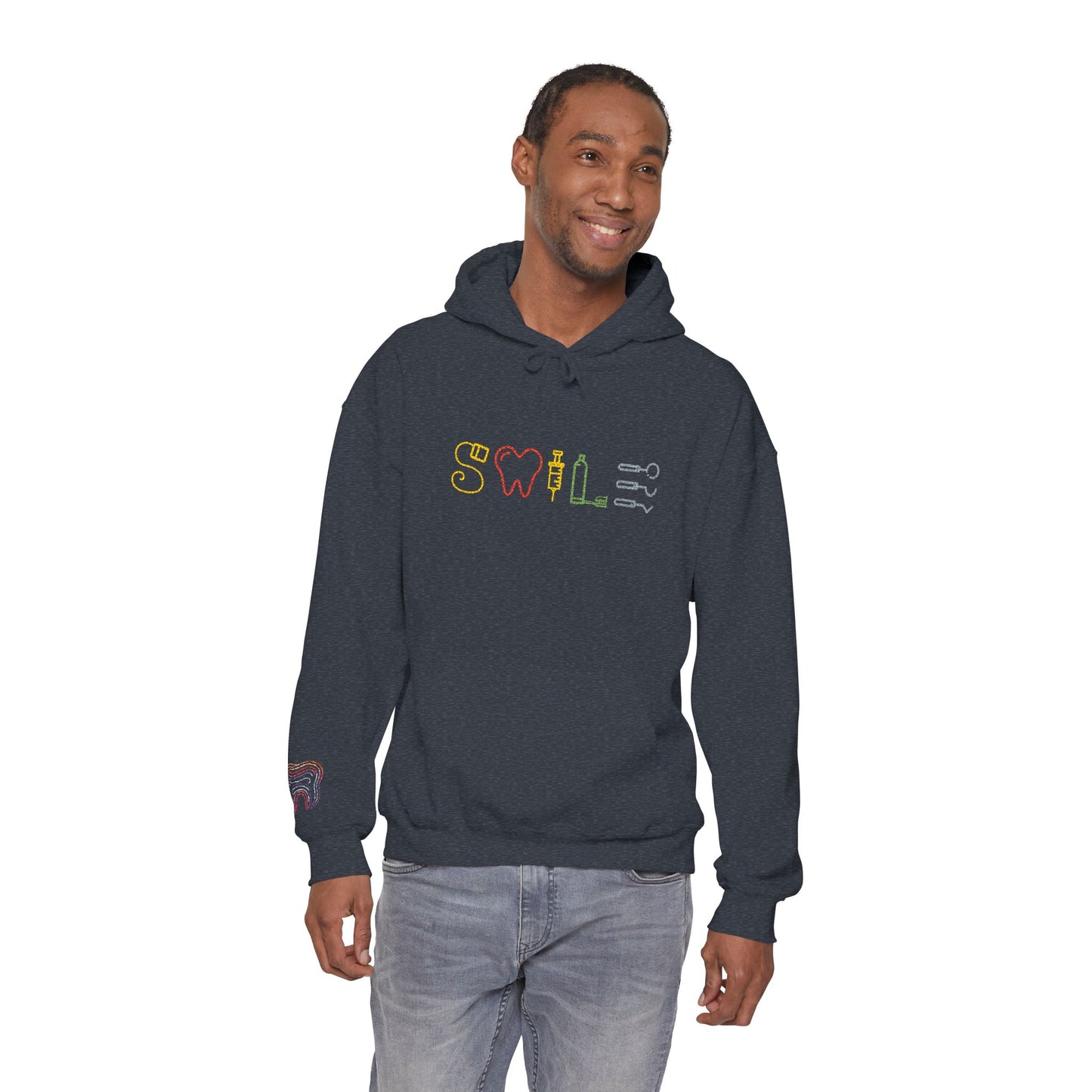Dental Smile Icons Hoodie – Embroidered Dental Hoodie
